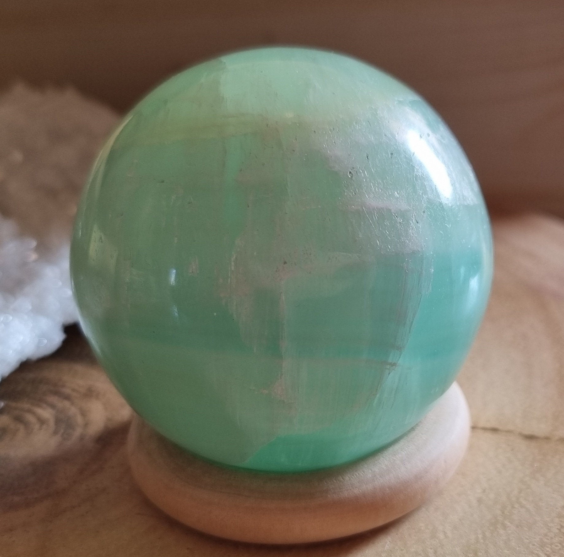 Pistachio calcite sphere large