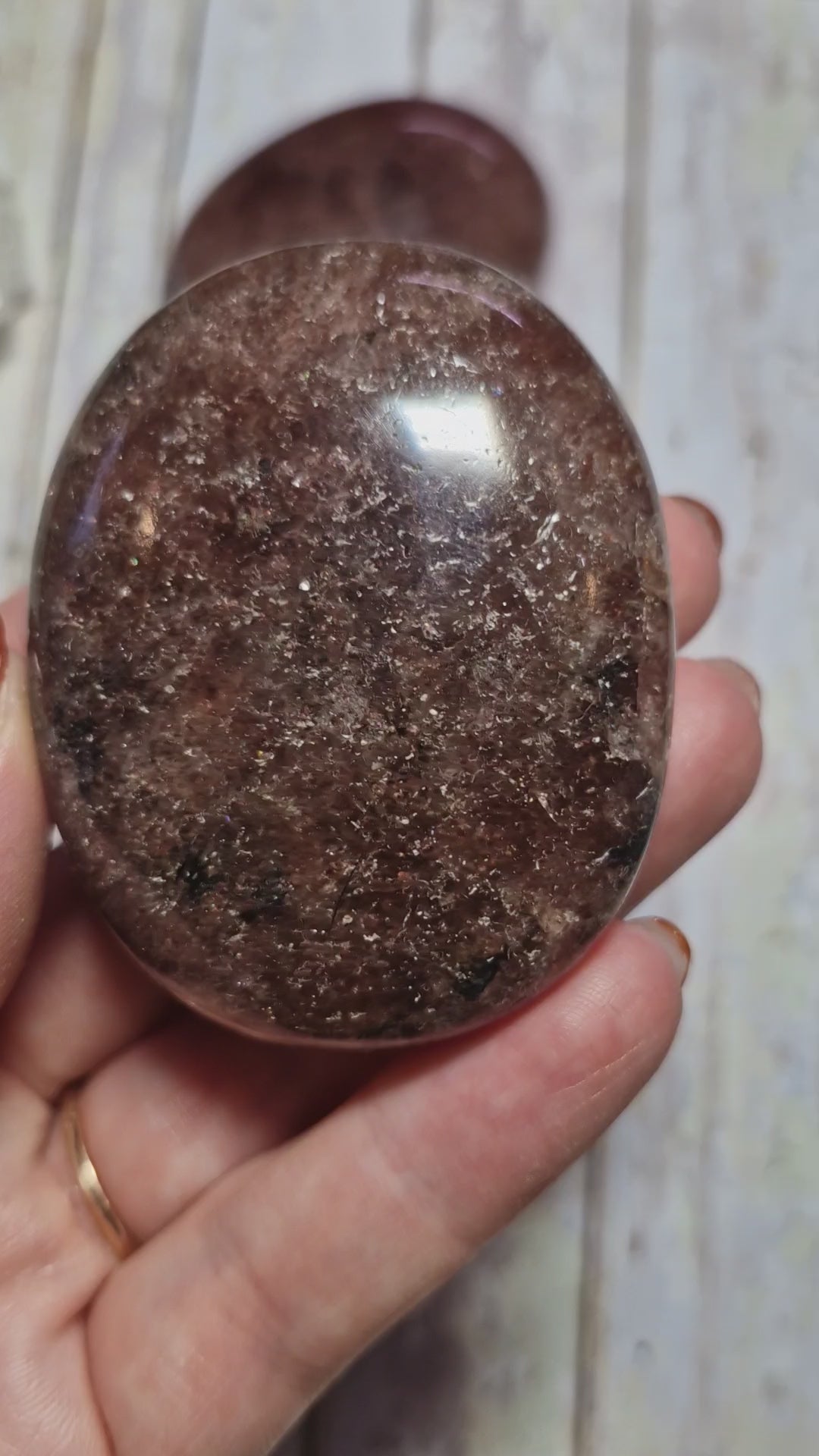 Stawberry Quartz Palm Stones