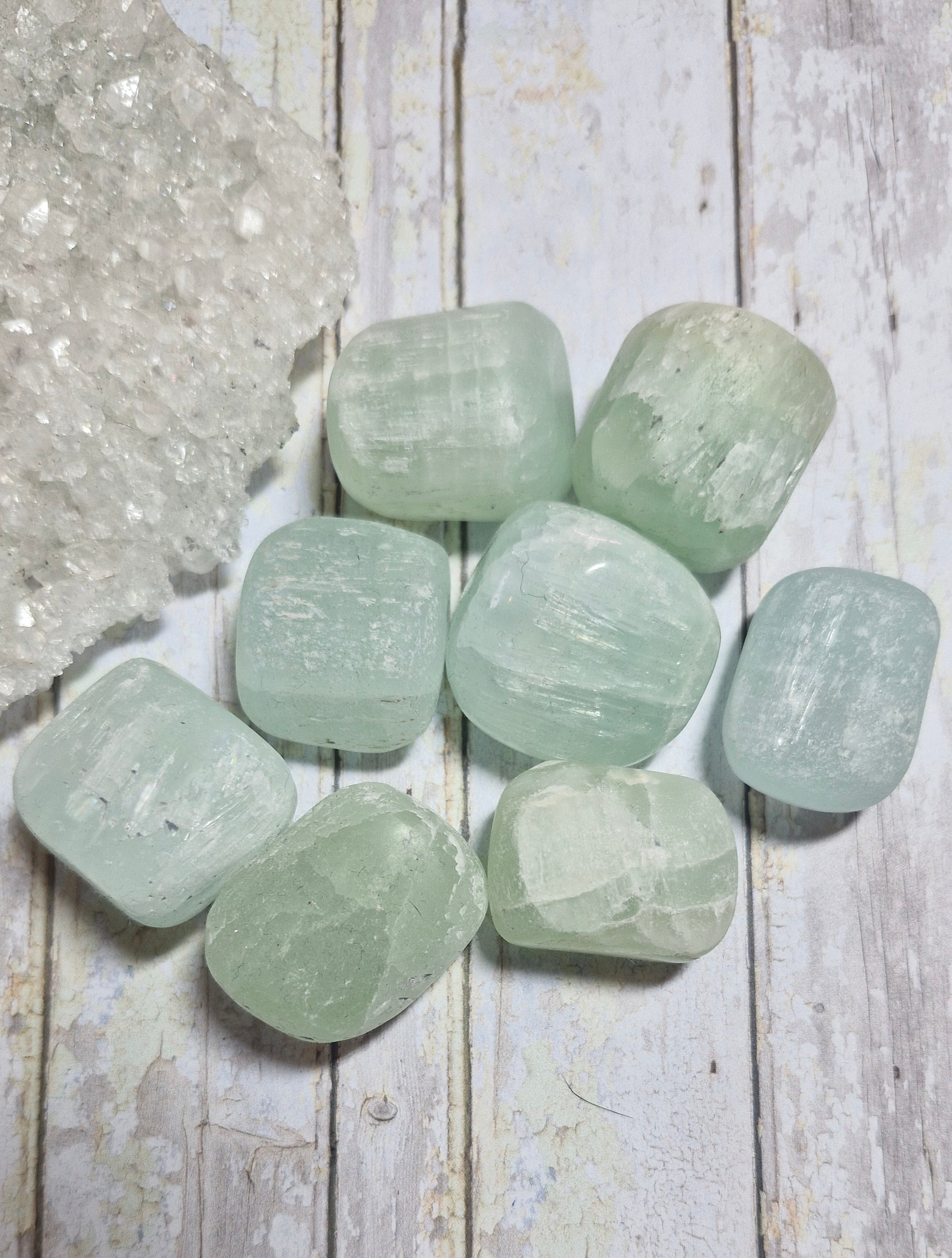 Pistachio Calcite Tumble Stones ( unpolished )