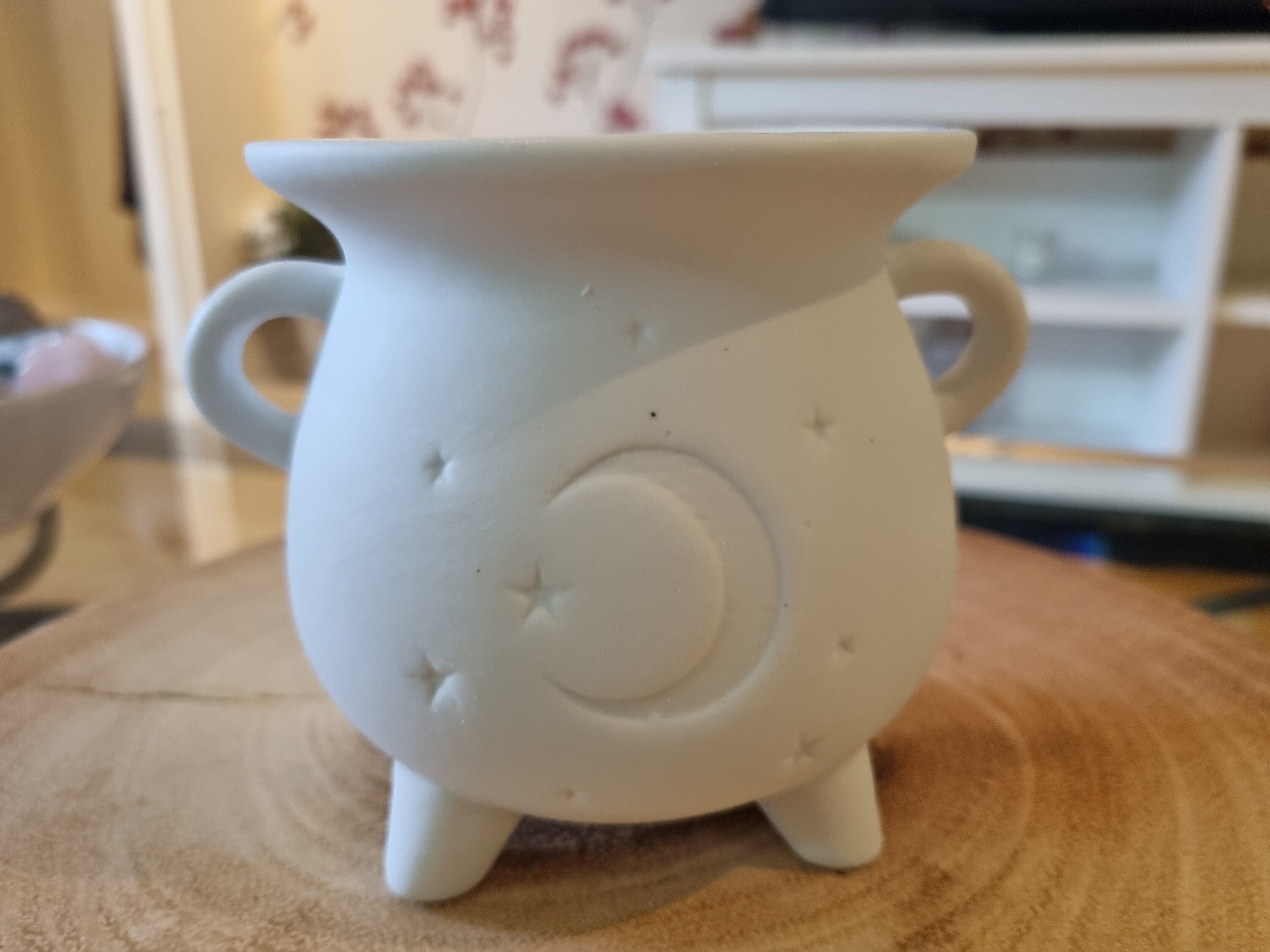 White Mystic Moon cauldron oil burner