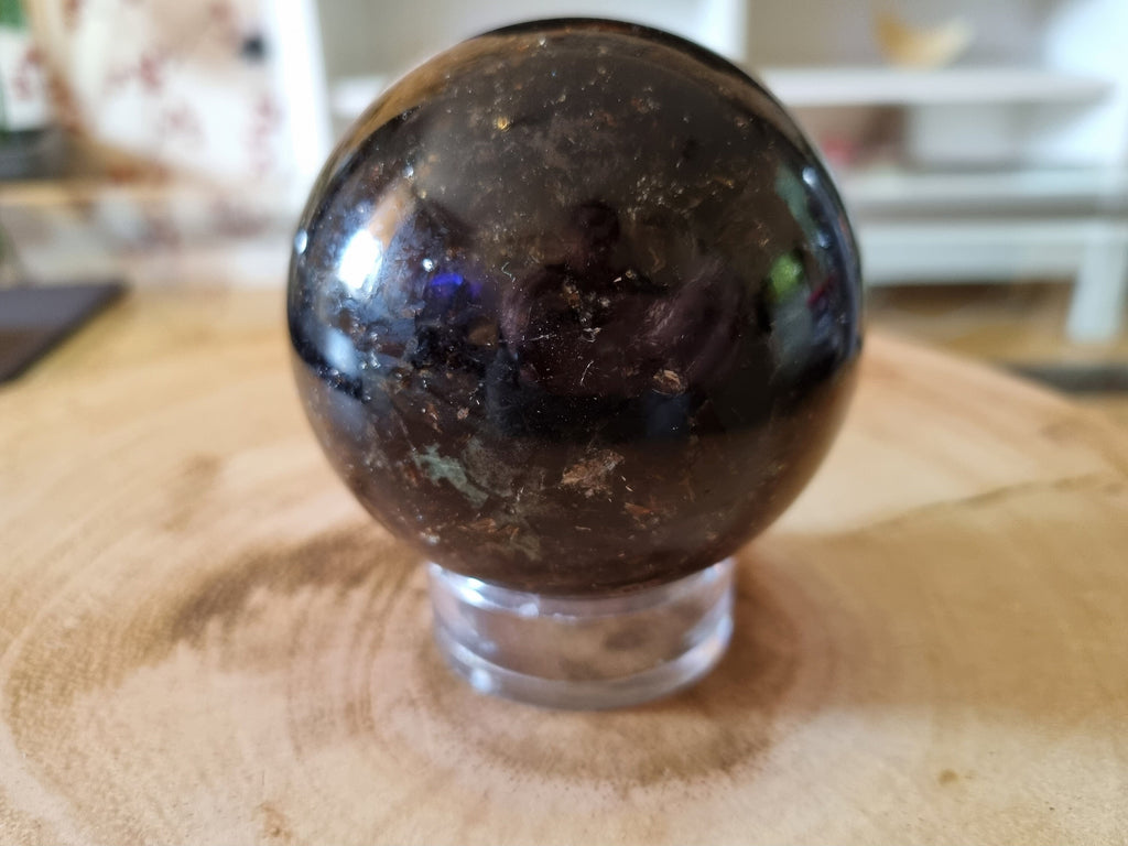 Gold and black mica sphere