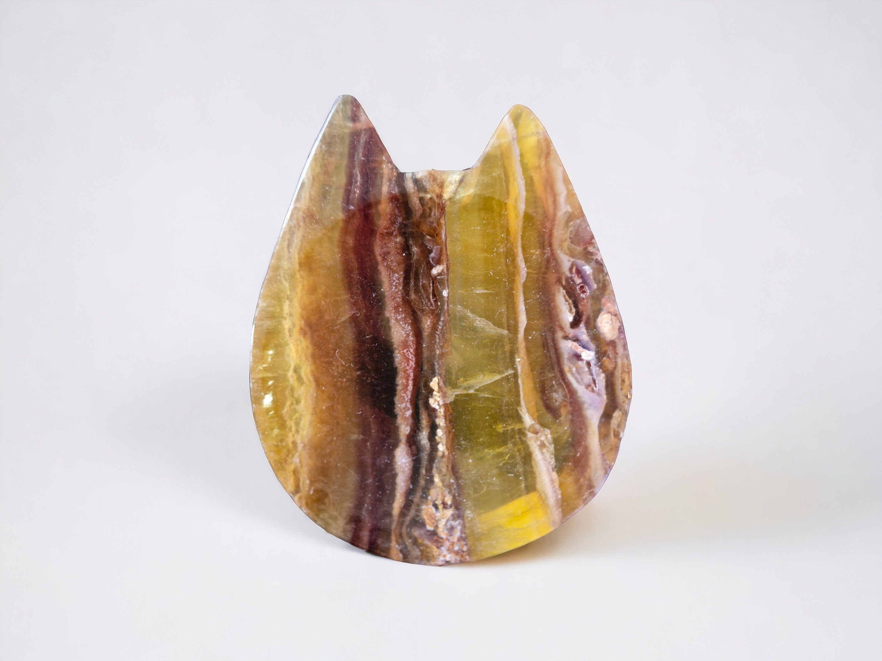 Mexican Yellow Flourite Cat bowl