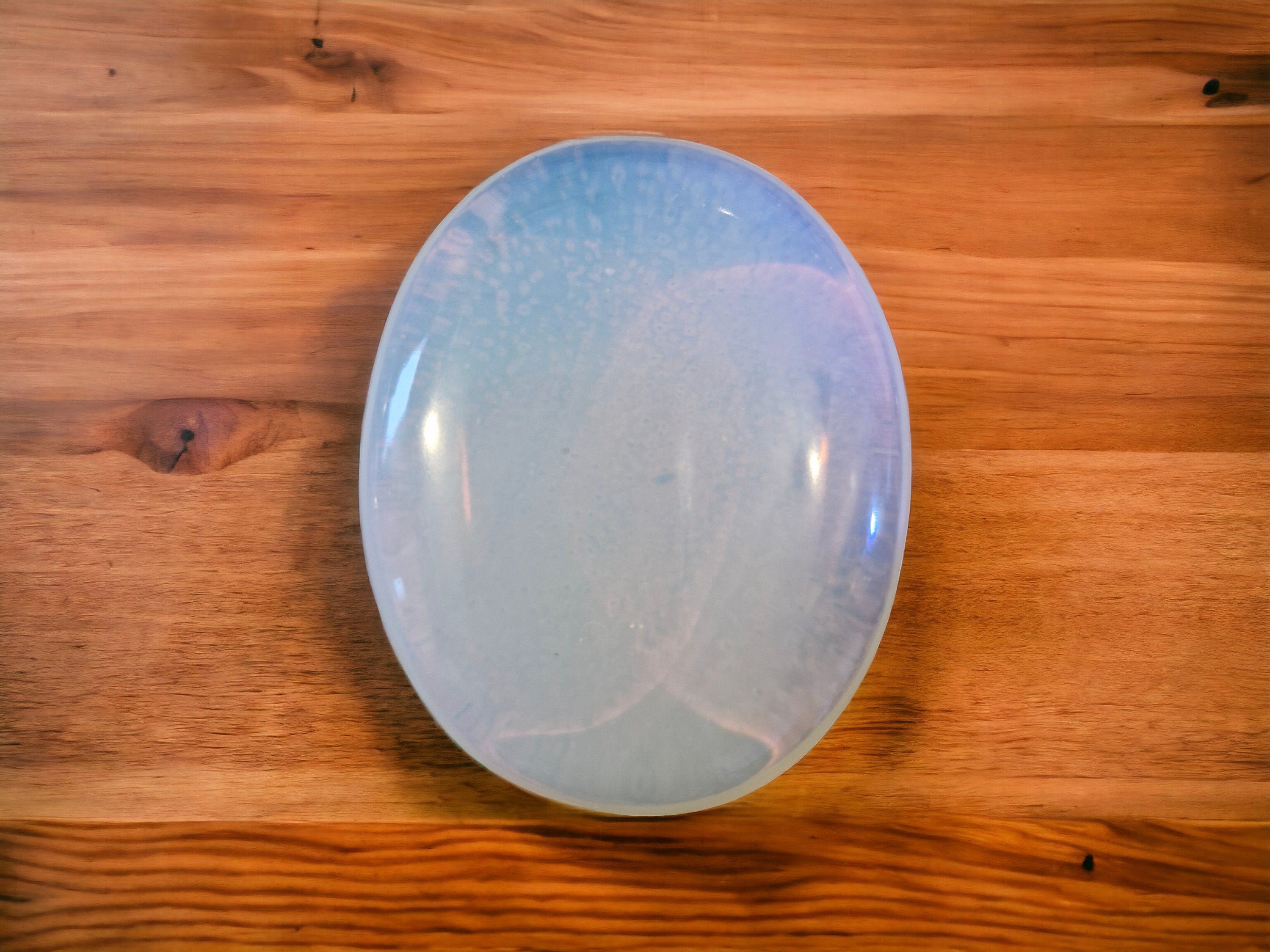 Iridescent Opalite Crystal / gemstone palm and meditation stones.