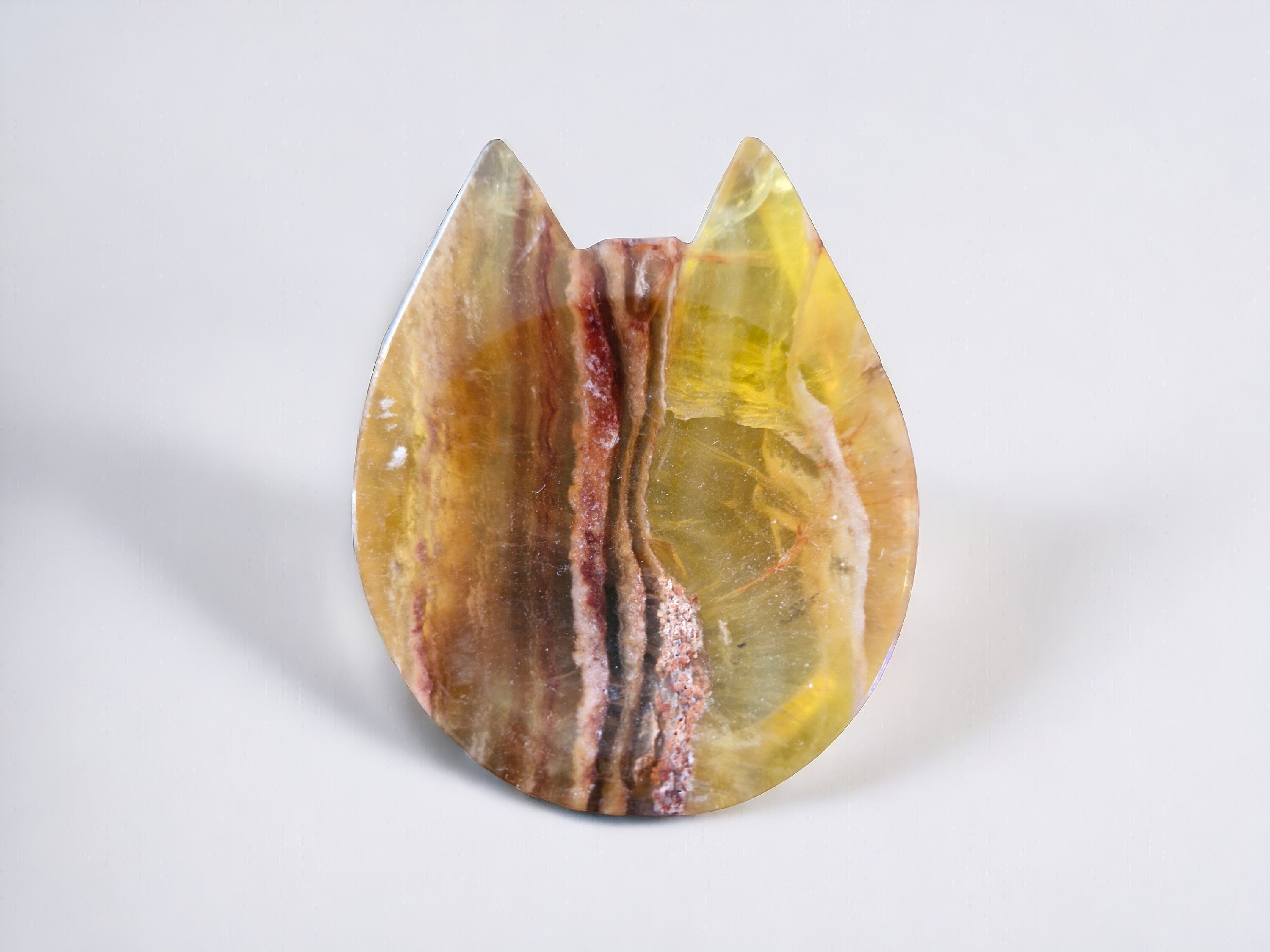 Mexican Yellow Flourite Cat bowl