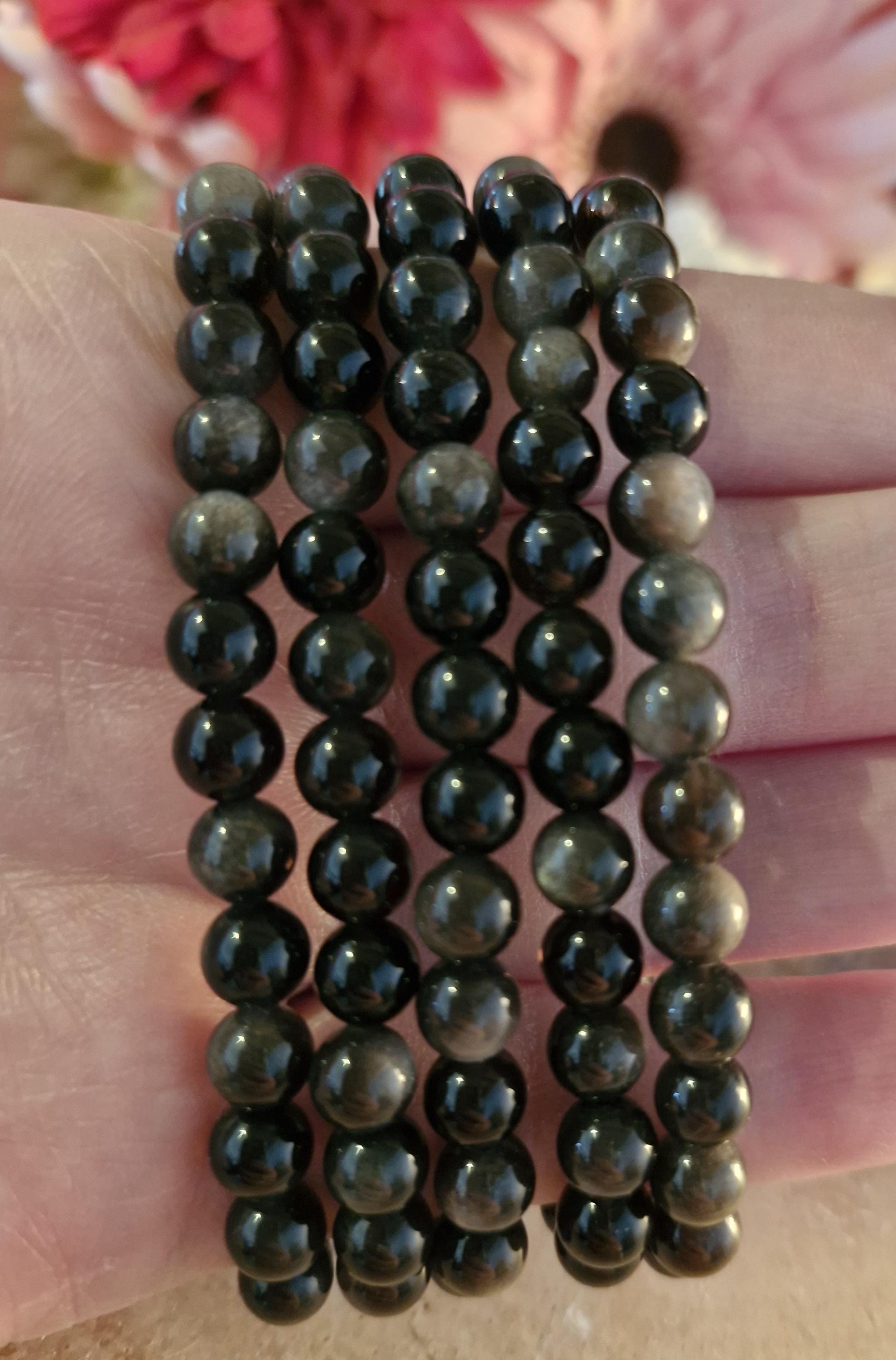 High Grade Silver Sheen Obsidian Adjustable Bracelets.