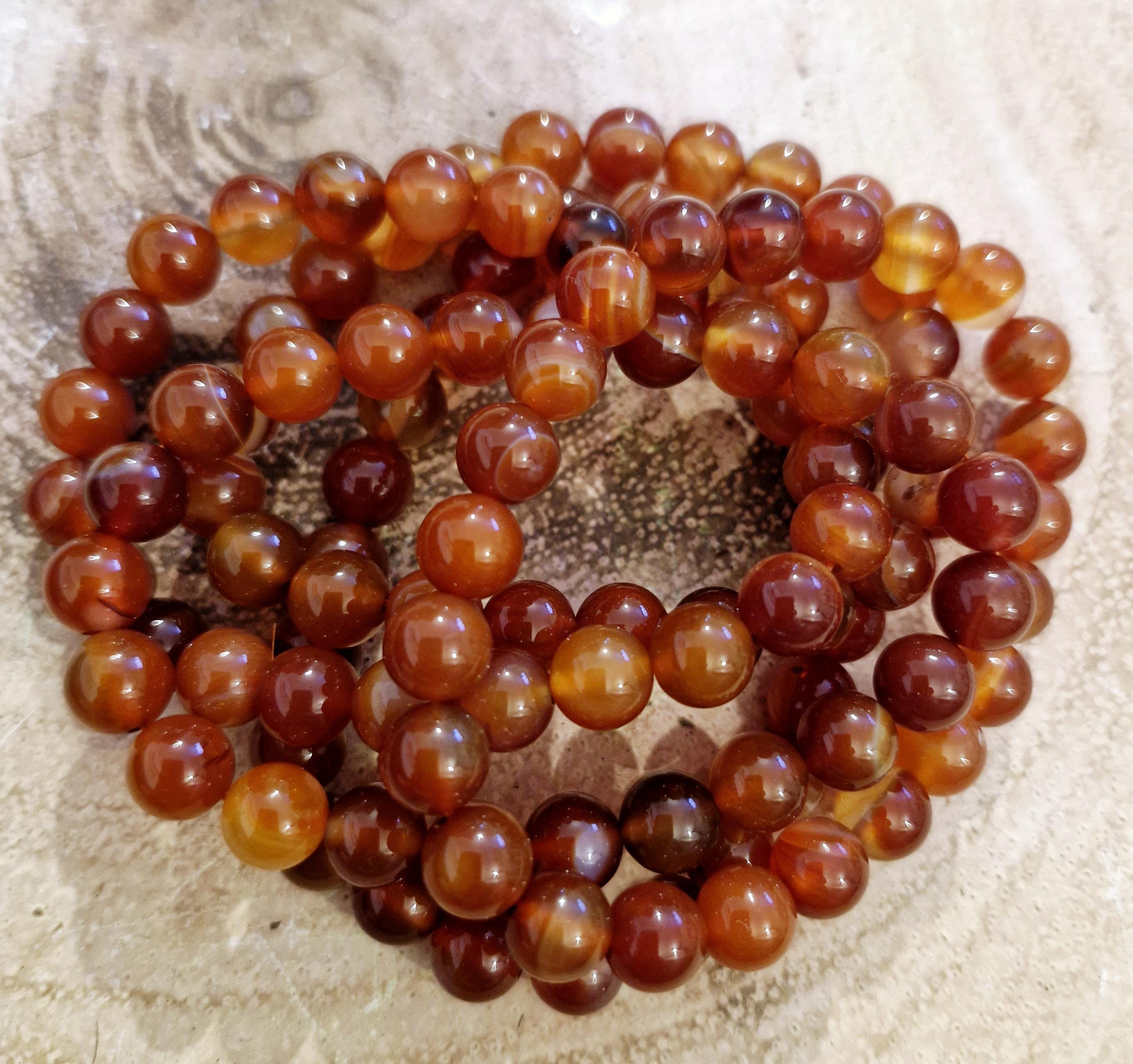 Handmade Carnelian beaded crystal Bracelets with adjustable stretchy banding and bead size 10 mm