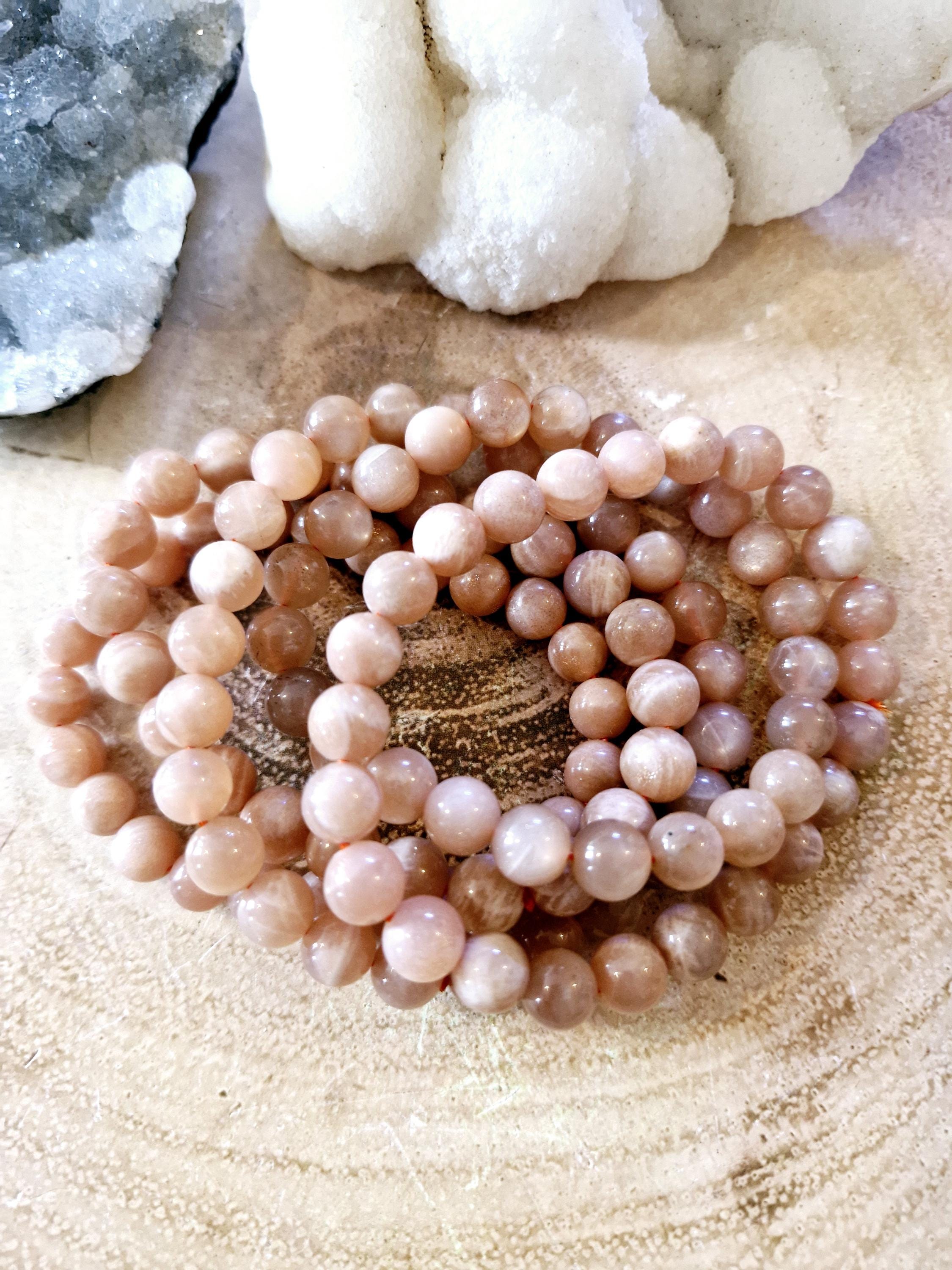 High Grade Peach Moonstone Bracelets 6mm and 8mm