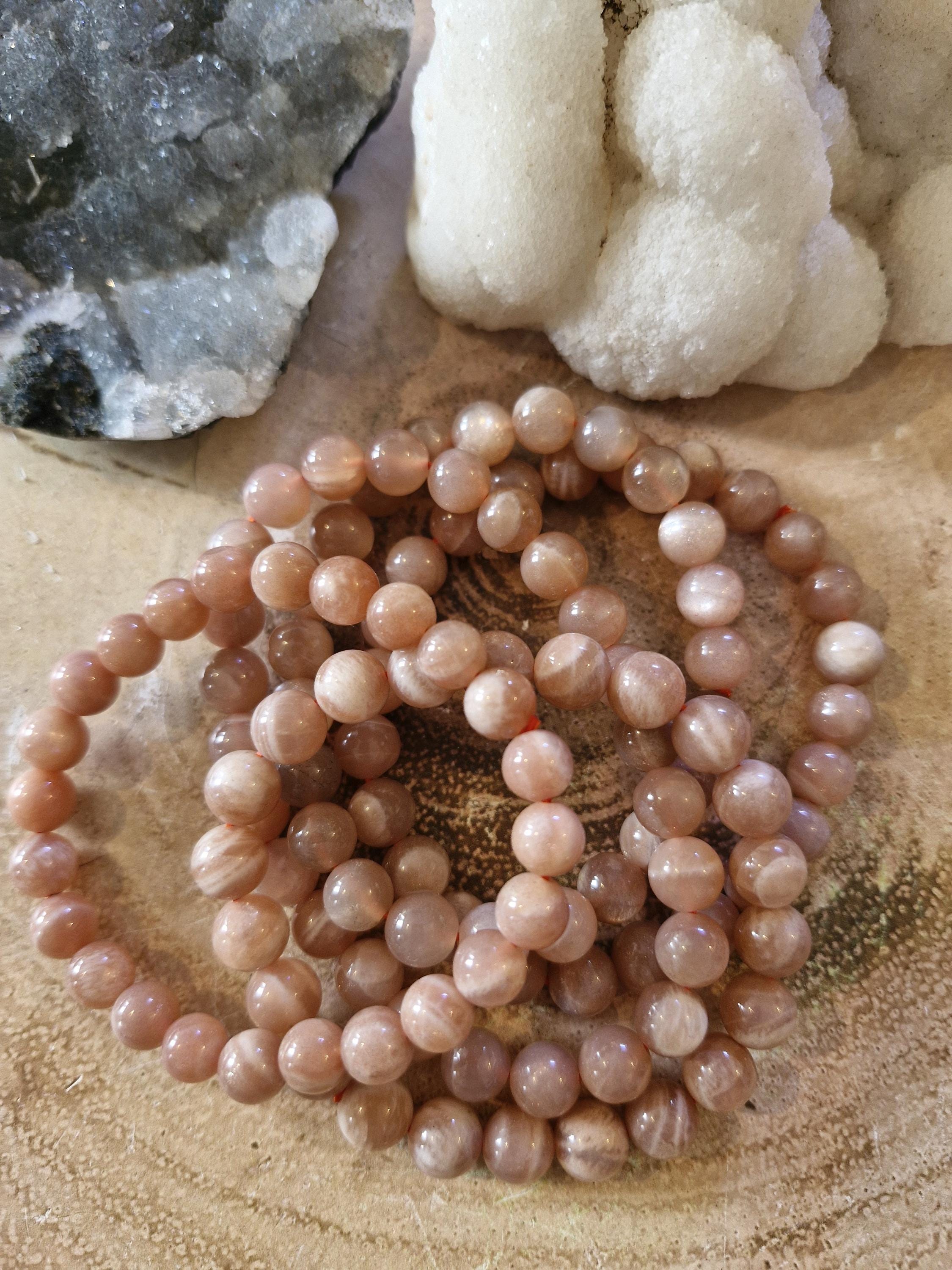 High Grade Peach Moonstone Bracelets 6mm and 8mm