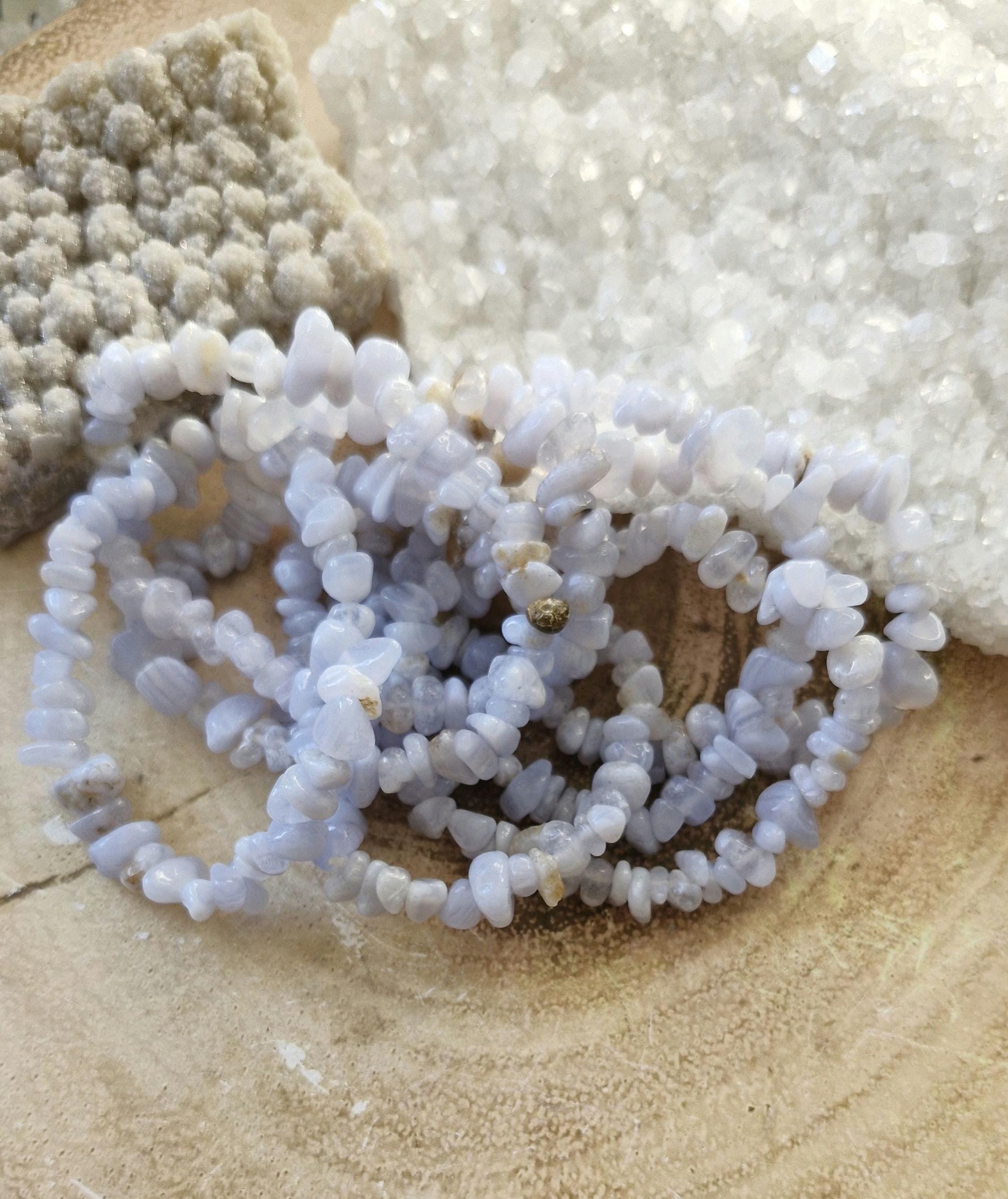 Rare Blue Lace Agate crystal adjustable bracelets 6mm