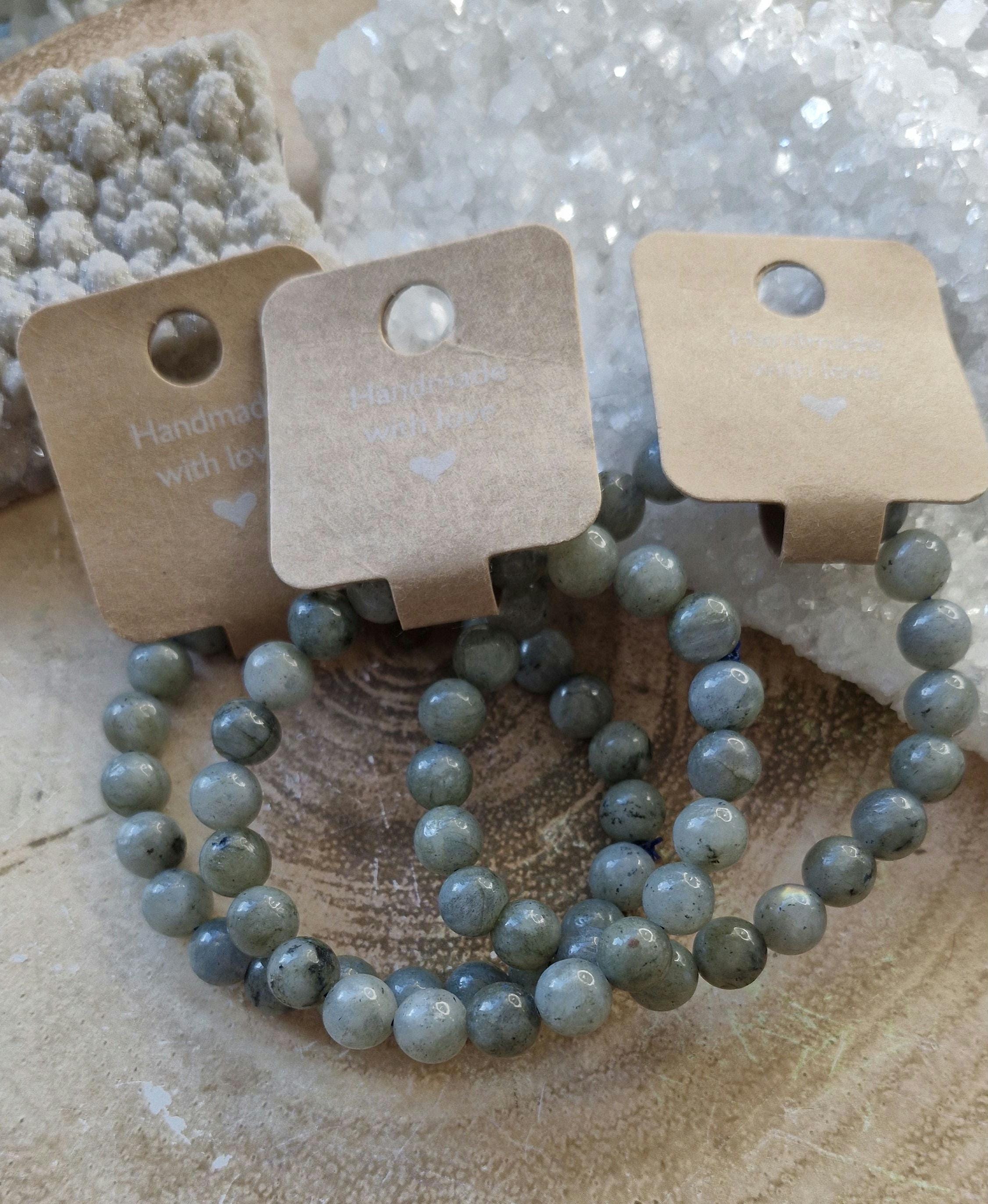 Labradorite Beaded Bracelet: Adjustable Gemstone, Empath Healing