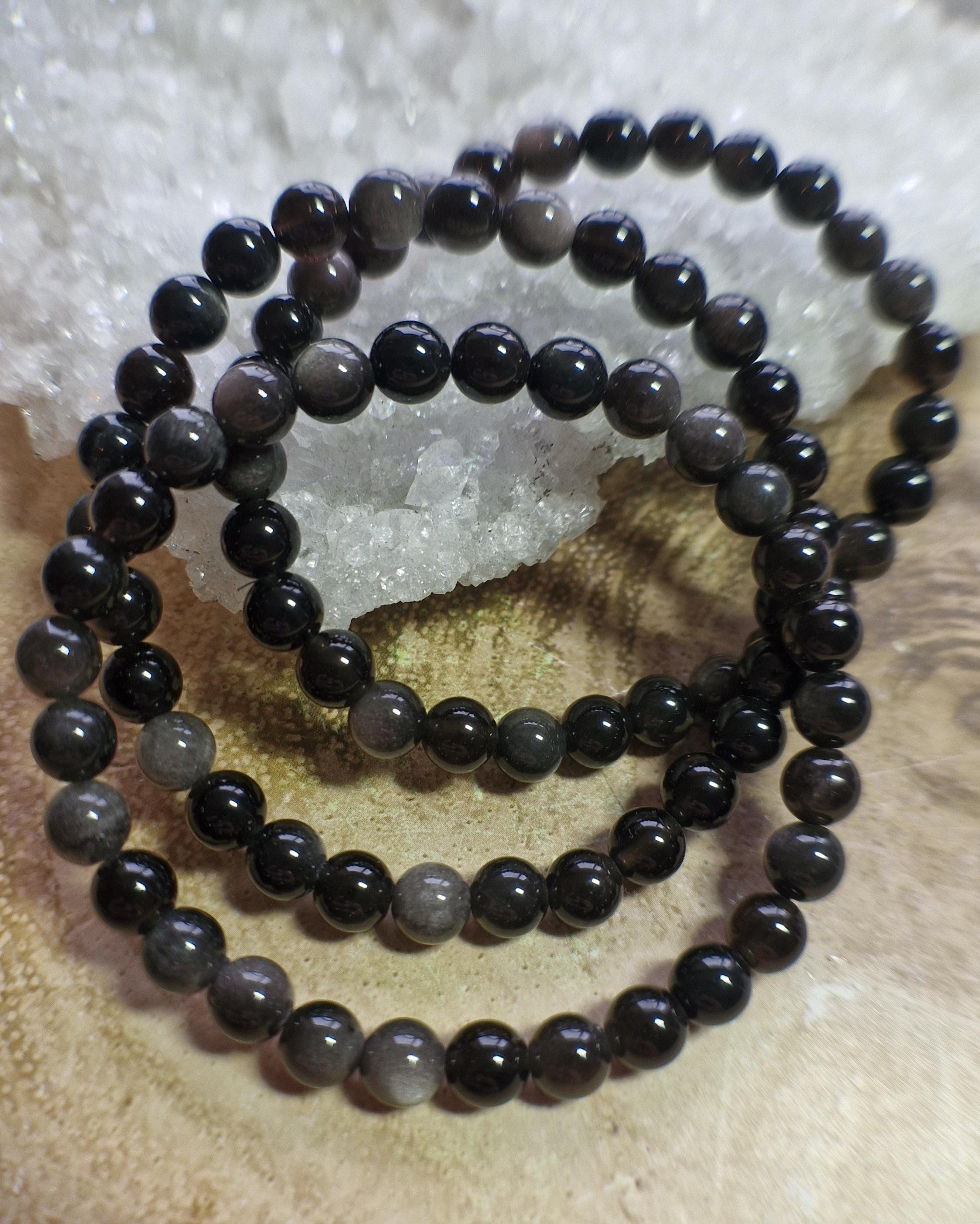 High Grade Silver Sheen Obsidian Adjustable Bracelets.