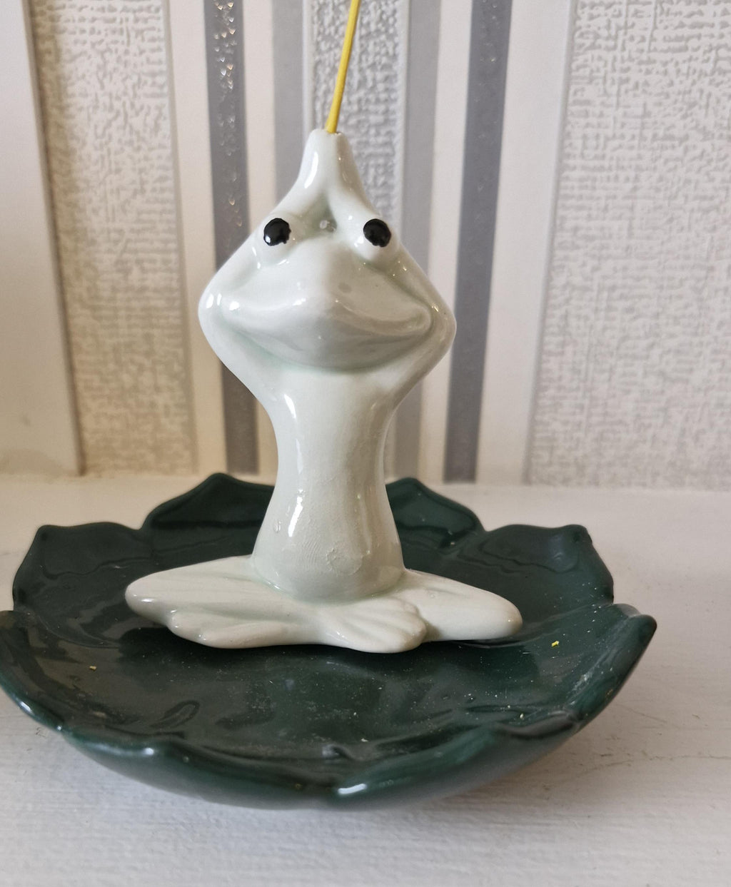 Ceramic Yoga Frog Insense Stick Holder