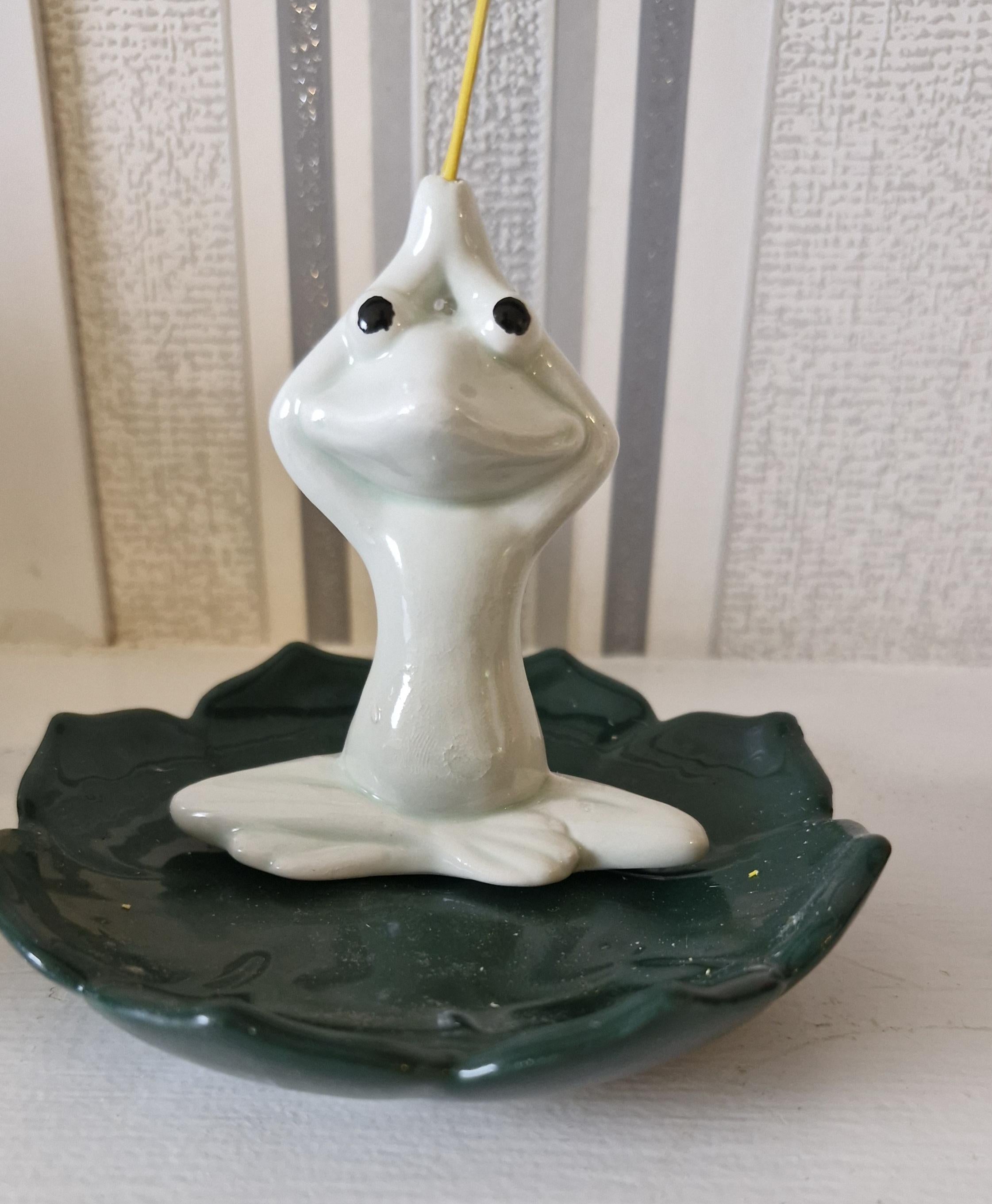 Ceramic Yoga Frog Insense Stick Holder