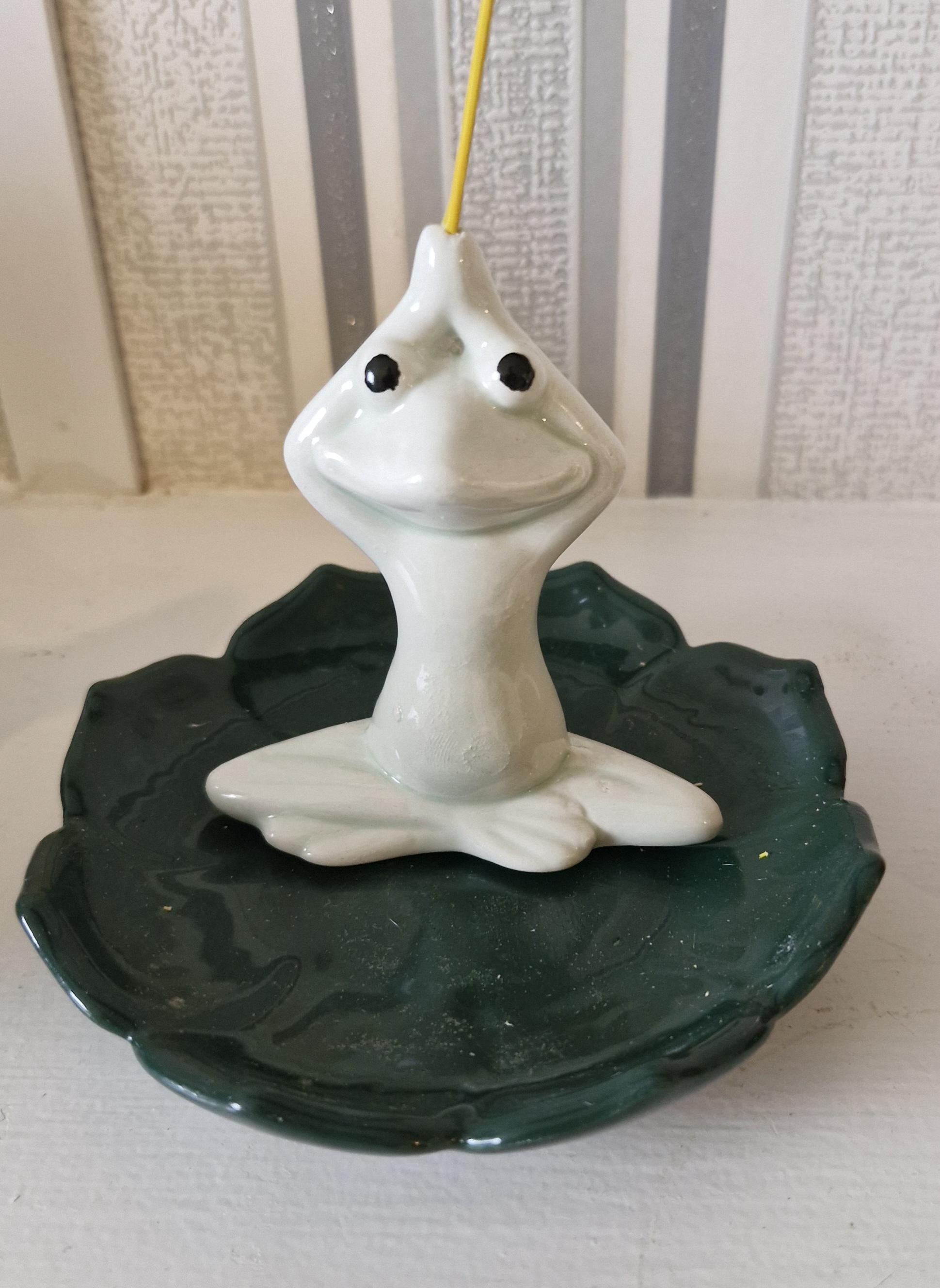 Ceramic Yoga Frog Insense Stick Holder
