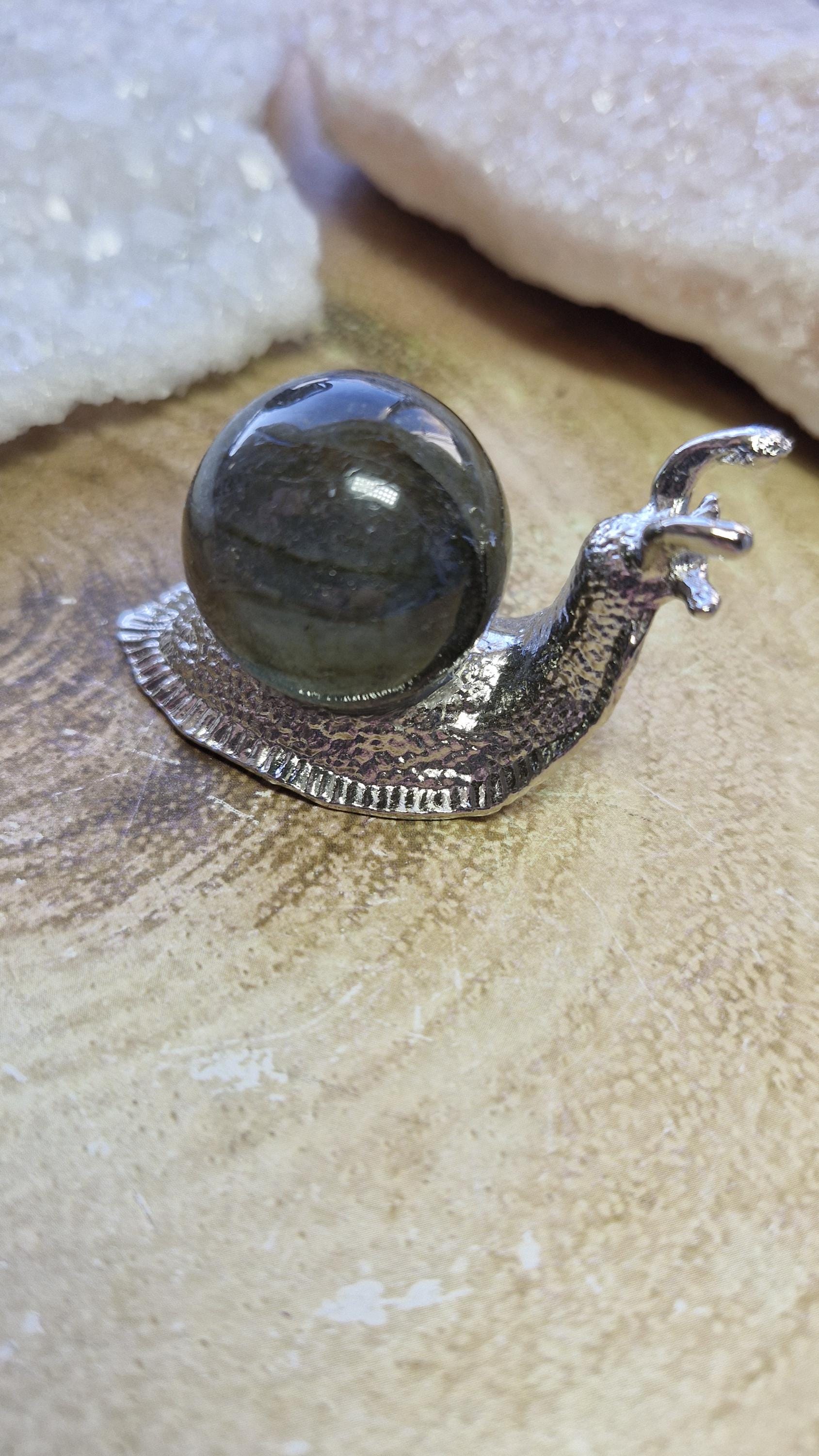 Silver Labradorite Snails Gemstone Carvings