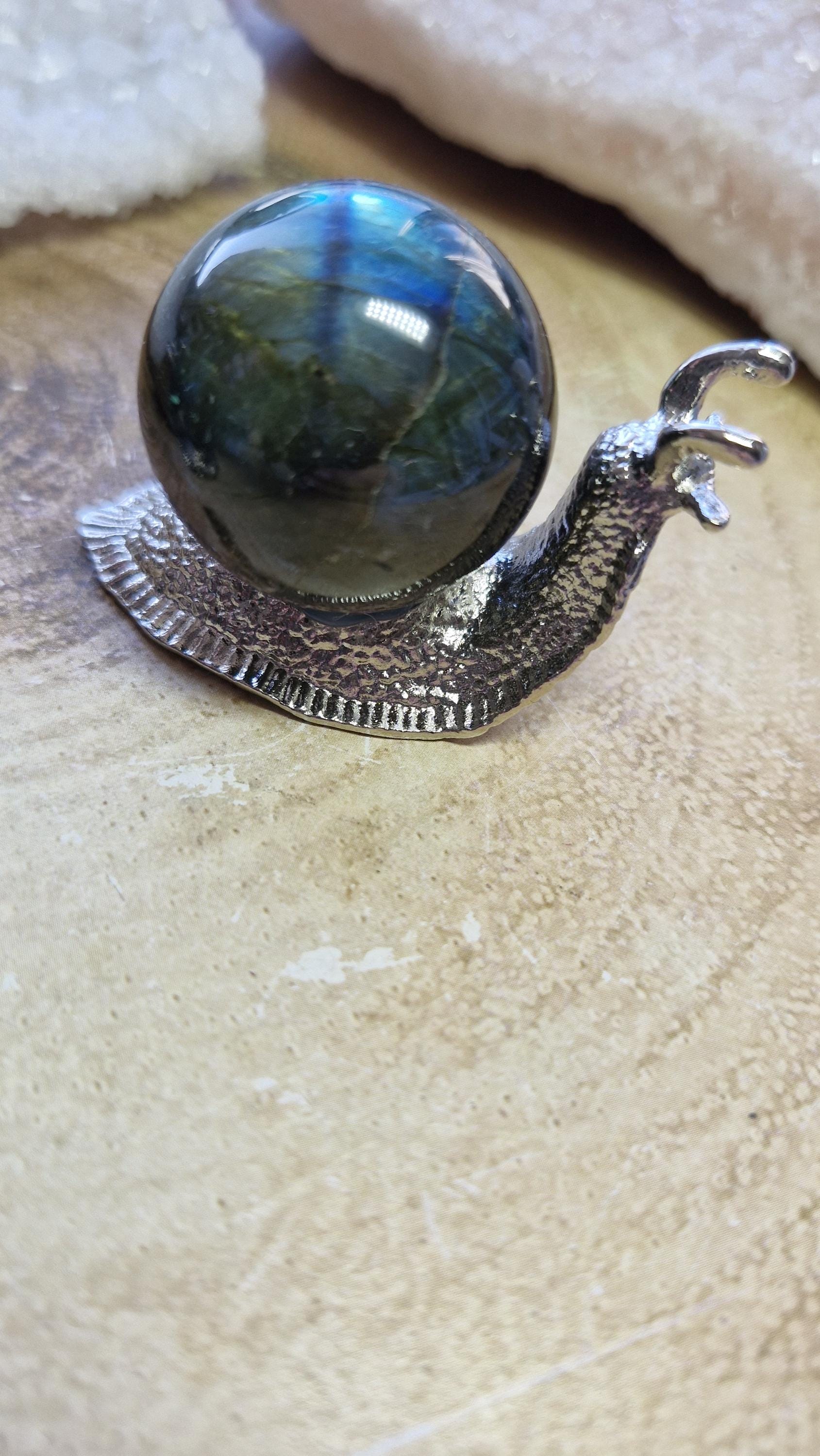 Silver Labradorite Snails Gemstone Carvings