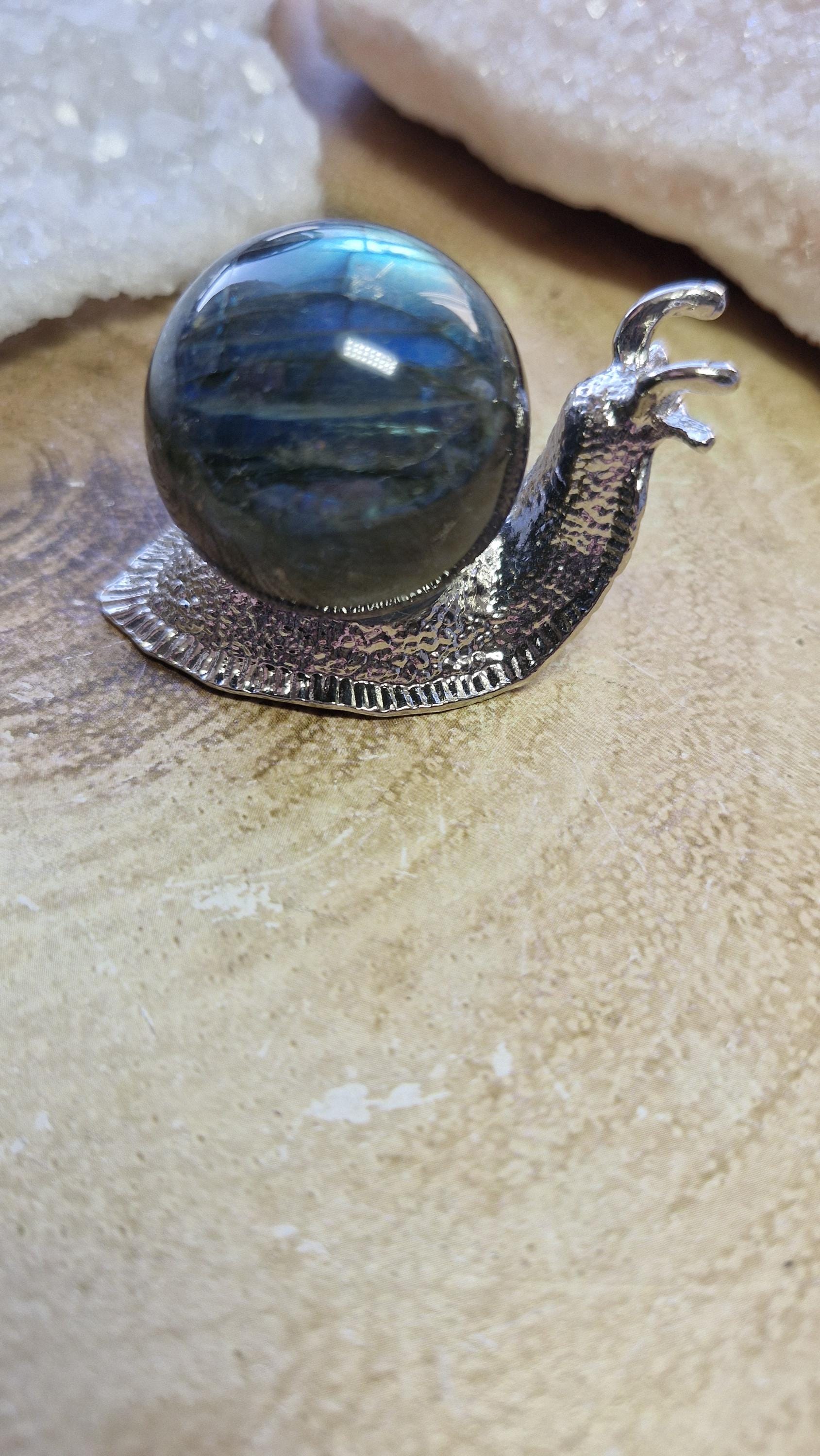 Silver Labradorite Snails Gemstone Carvings