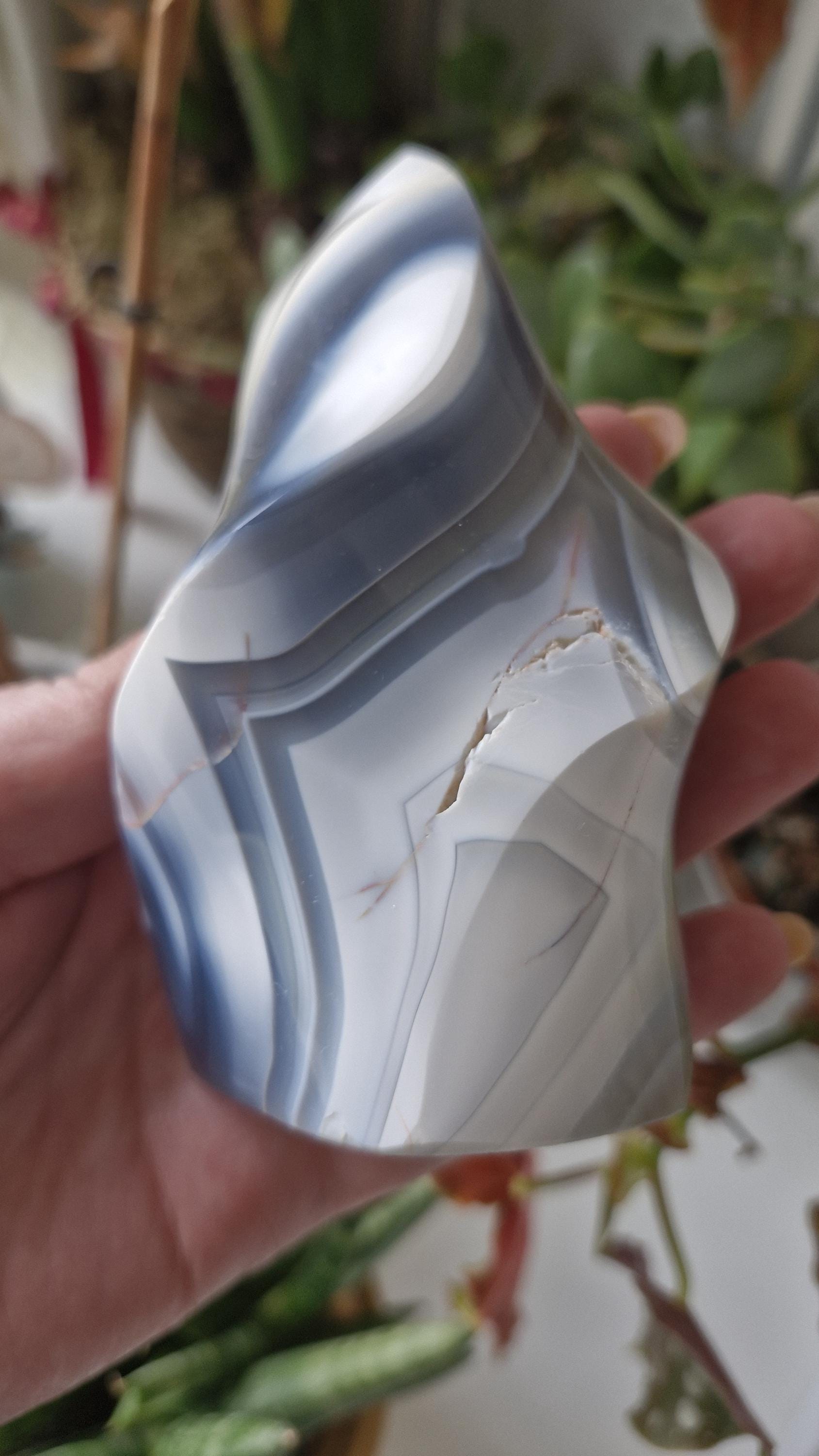 Orca Agate Crystal Flames