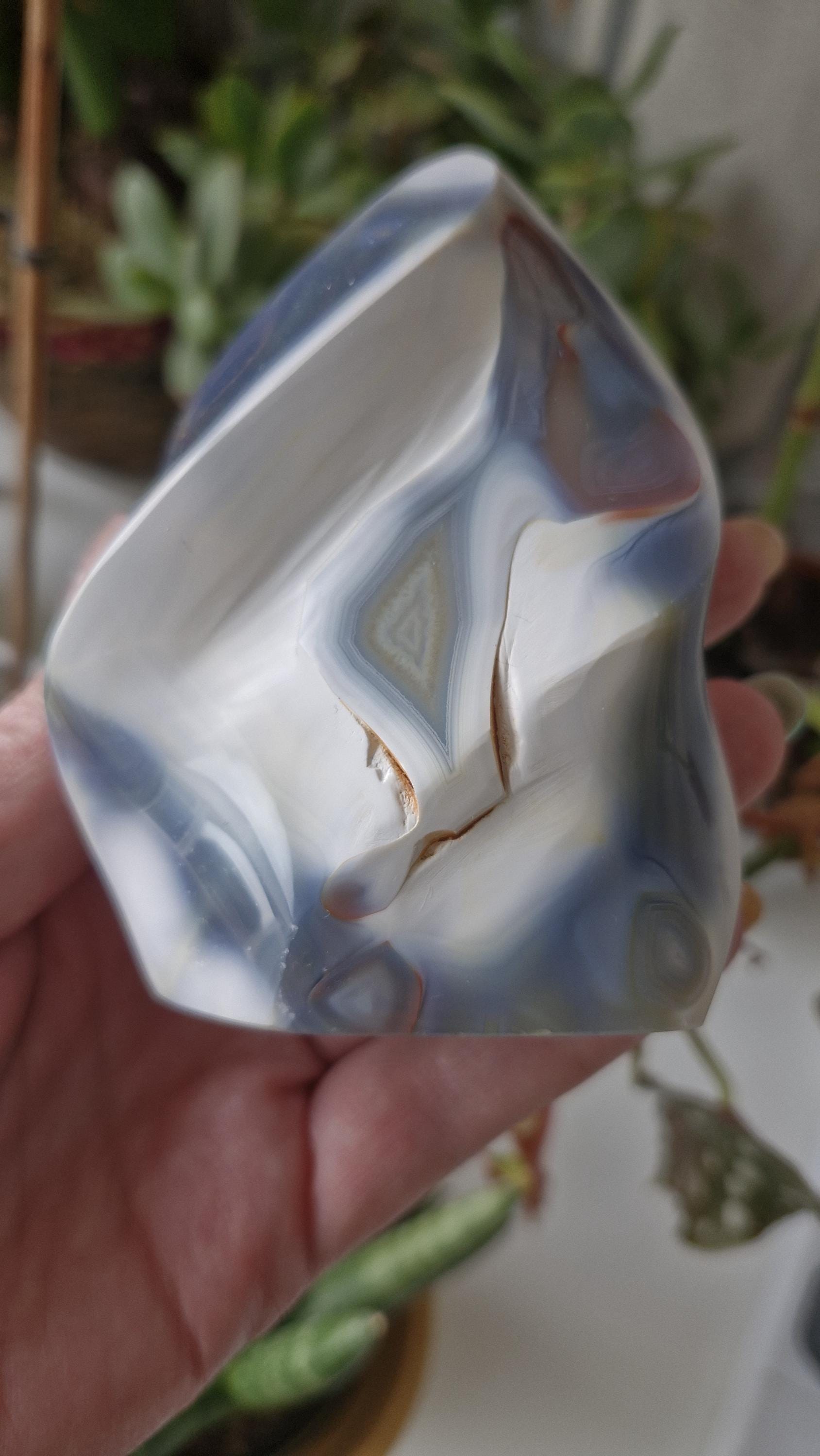 Orca Agate Crystal Flames