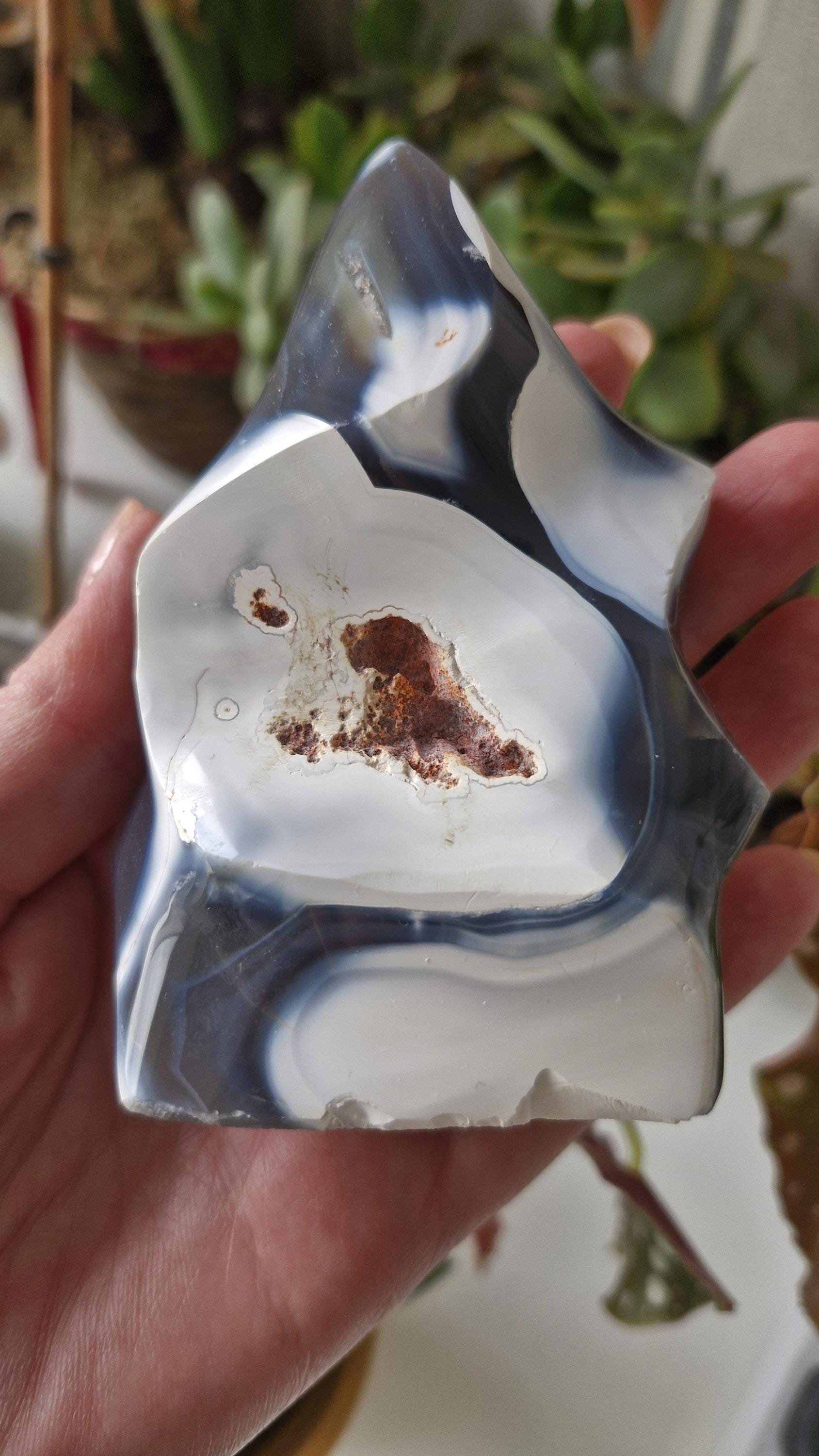 Orca Agate Crystal Flames
