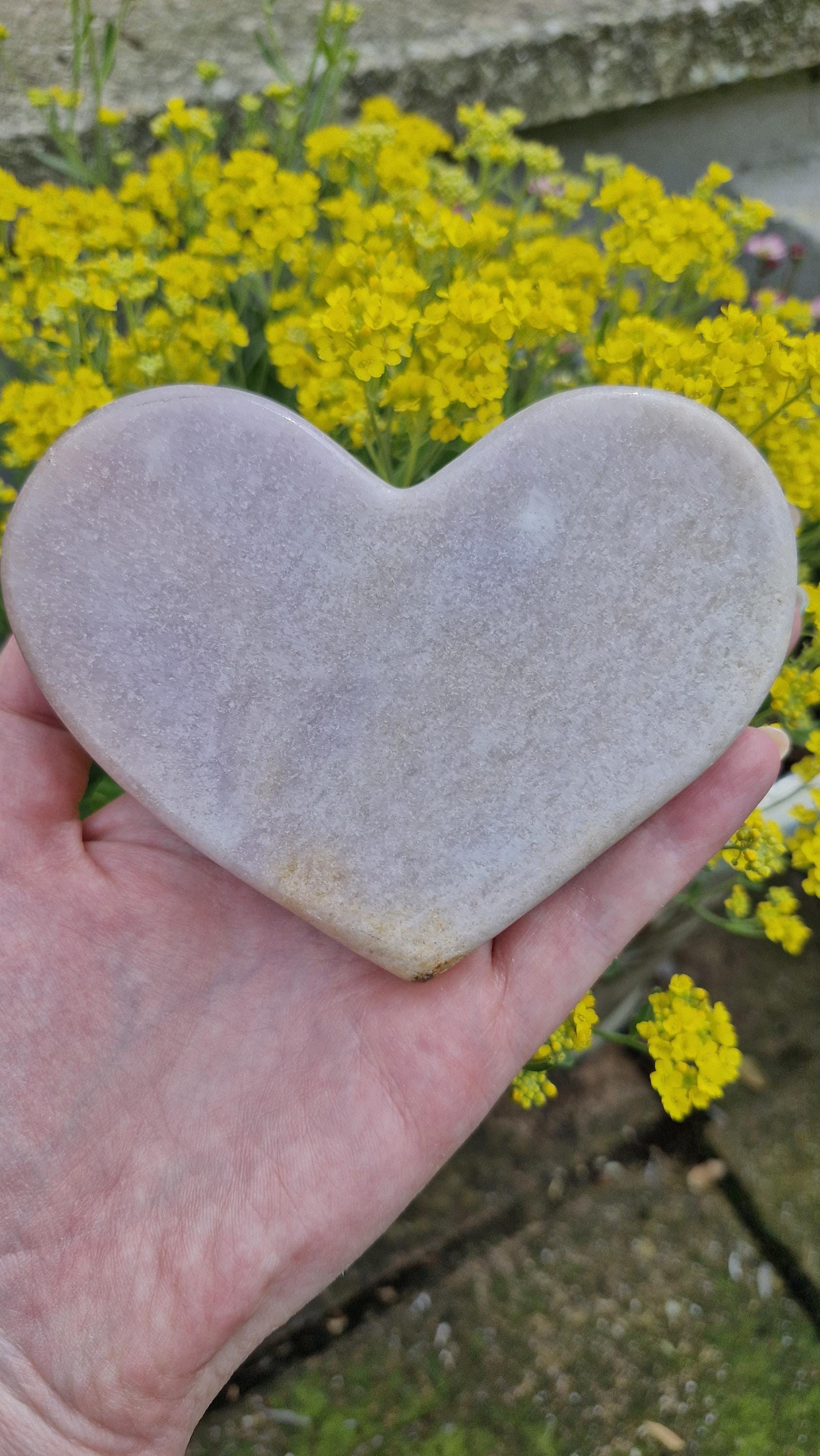 Pink Amethyst Crystal Heart Carving