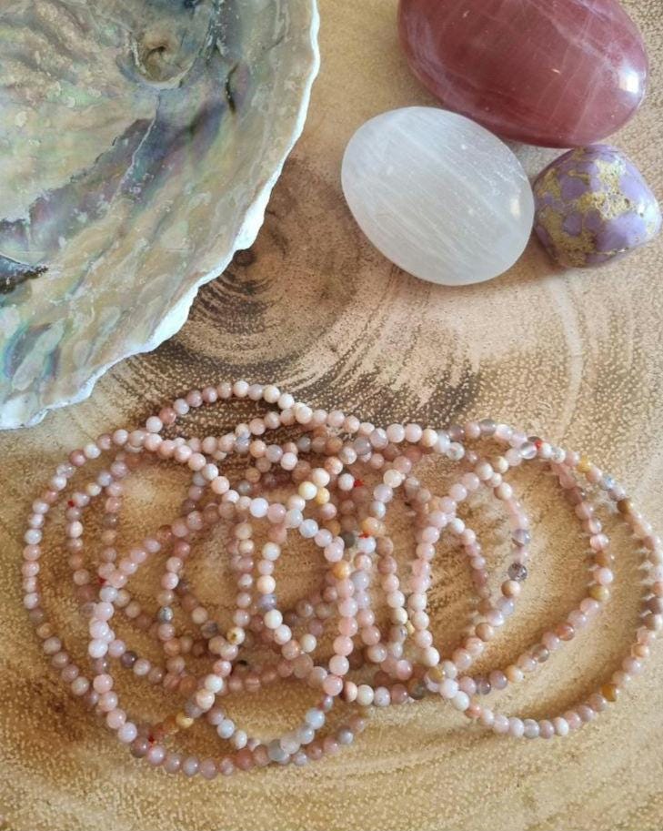 High Grade Peach Moonstone Bracelets 6mm and 8mm