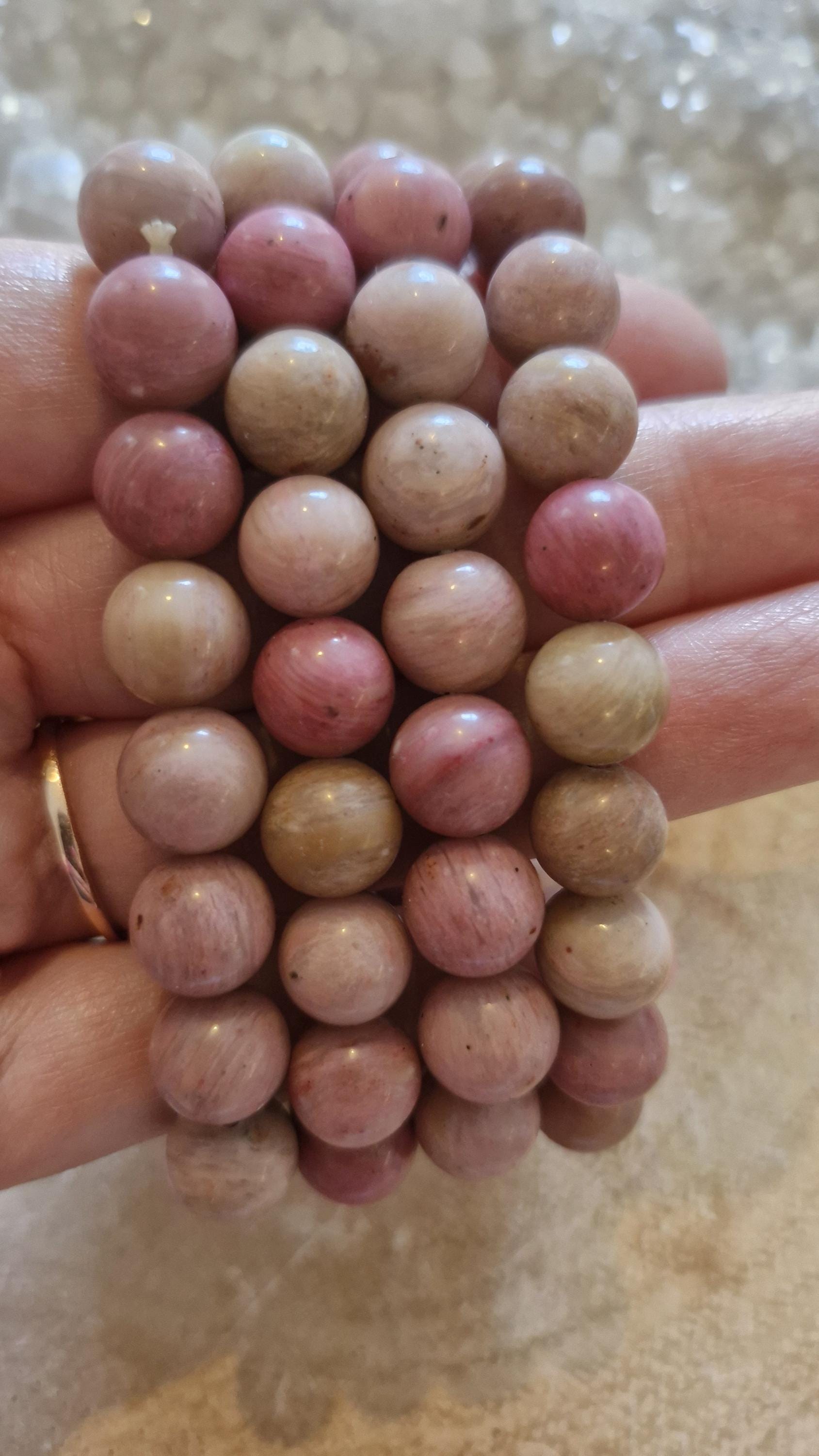 Rare Pink Thulite Bracelets 12mm