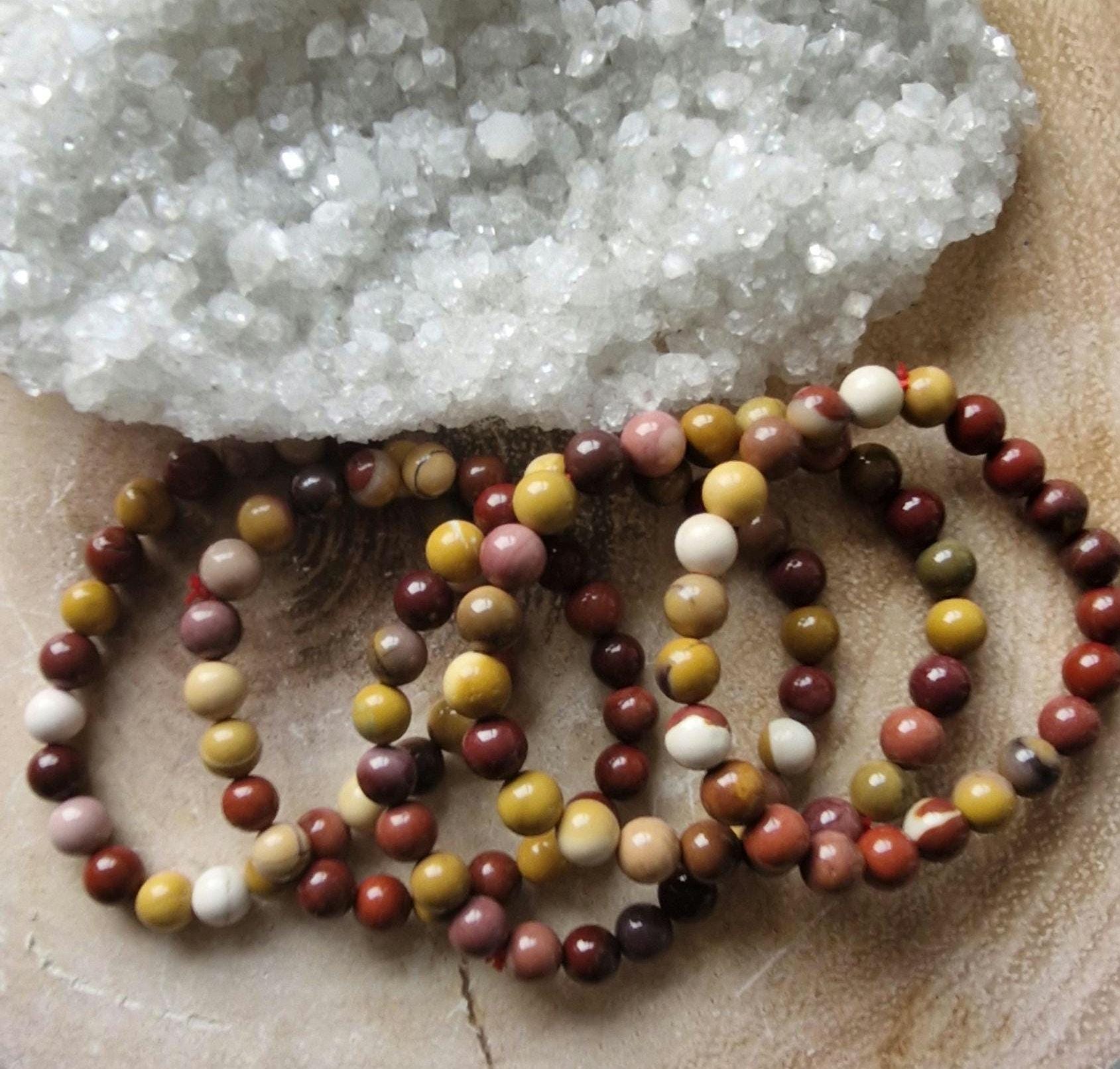 Natural Mookiate Crystal Adjustable Bracelets. In sizes 4mm and 8mm from Australia.
