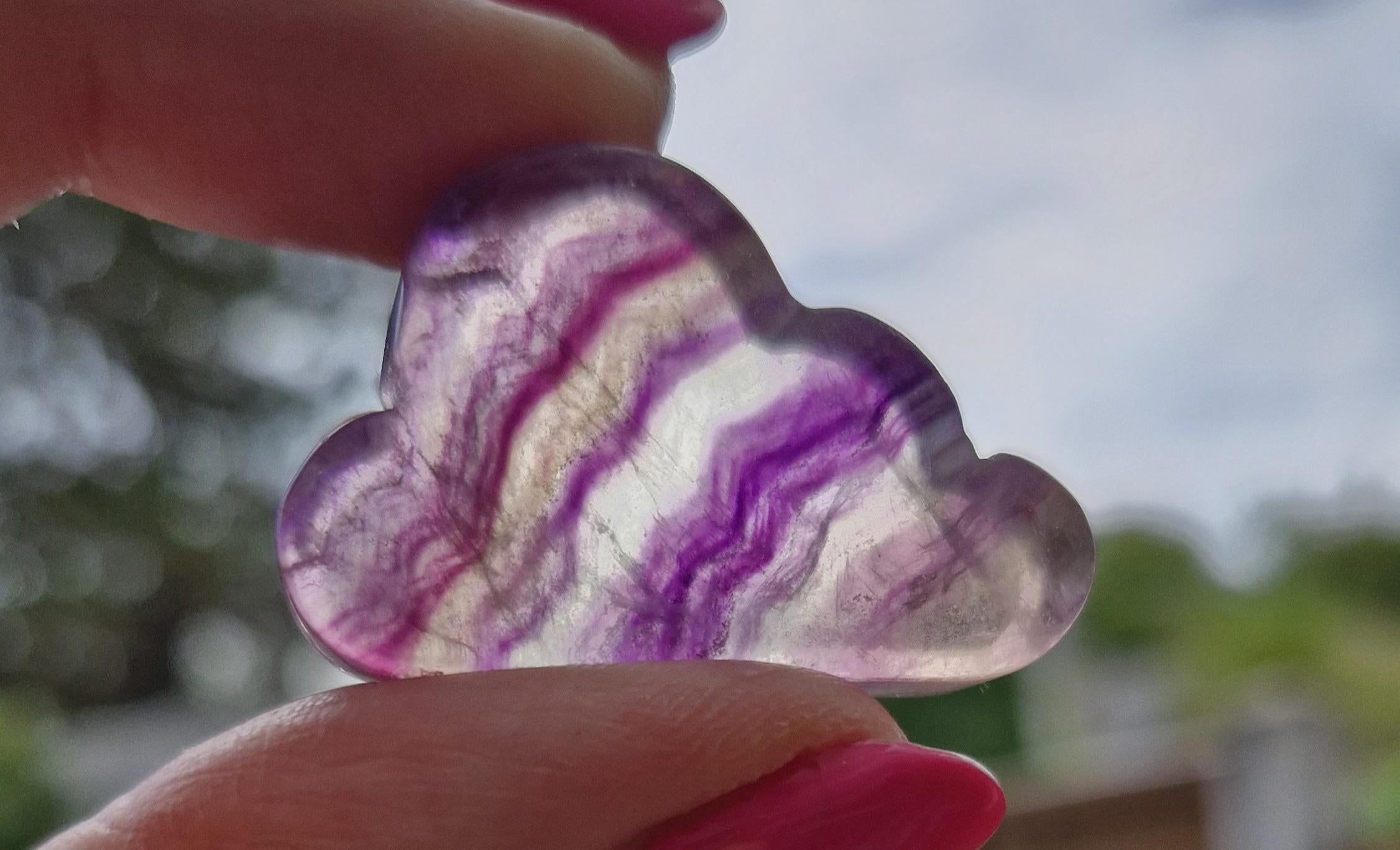 Rainbow Fluorite Cloud Carving: