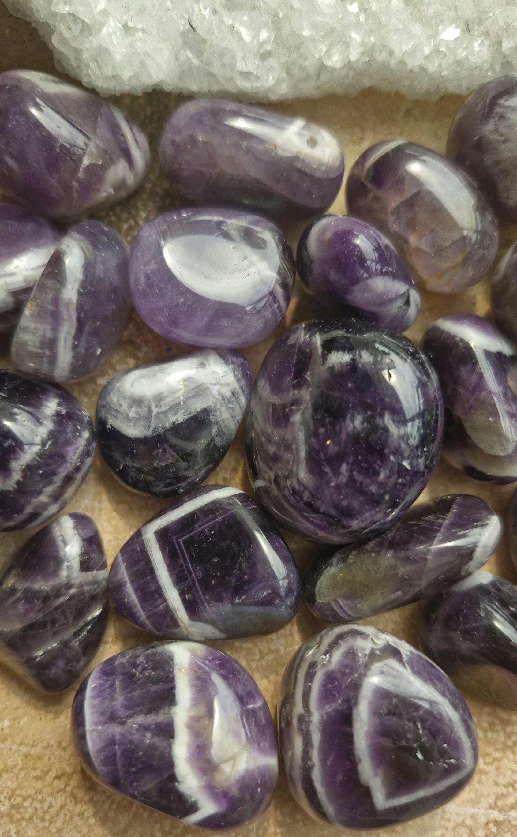 Chevron Amethyst Tumble Stones