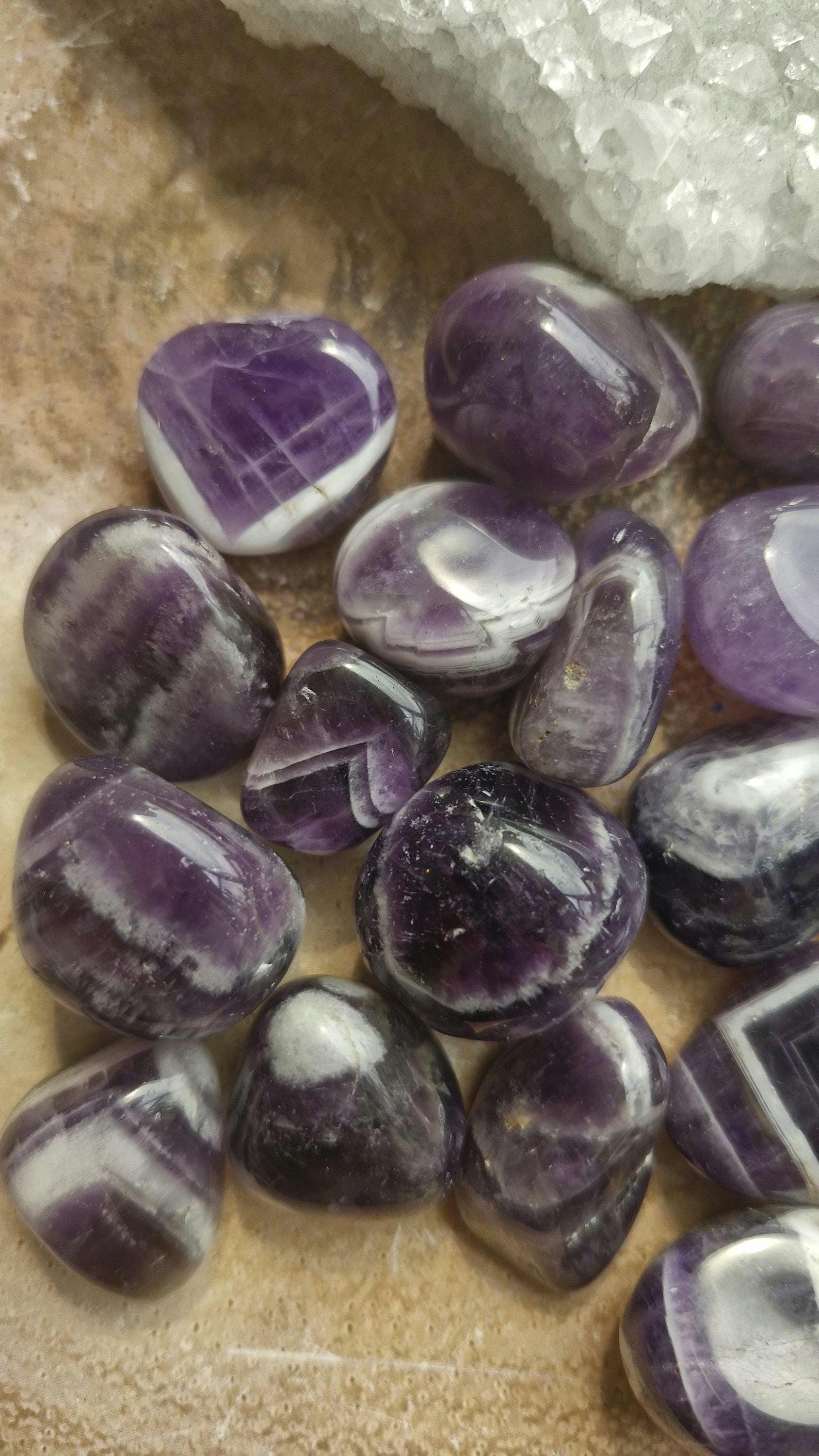 Chevron Amethyst Tumble Stones