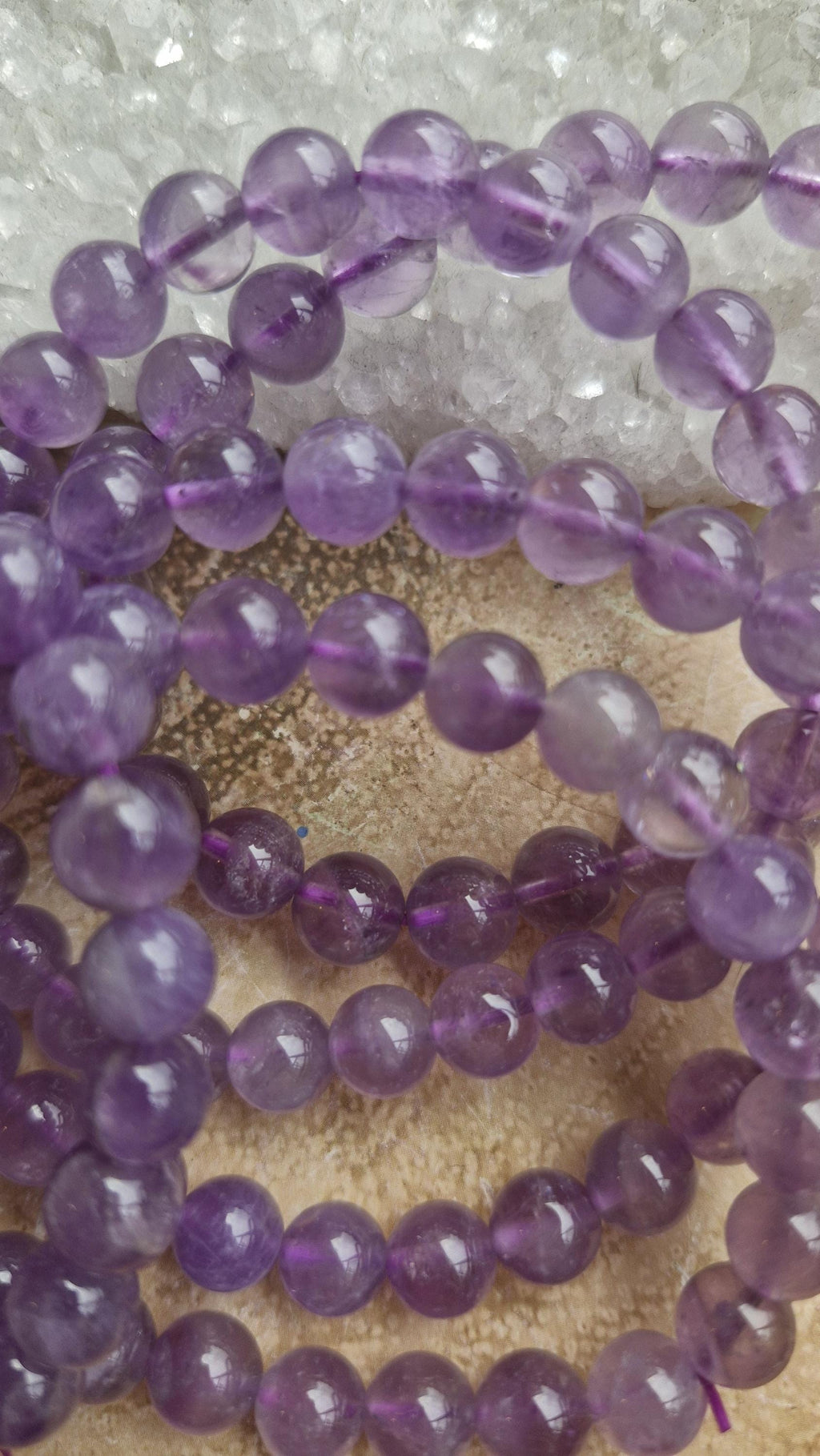 Natural hand made Lavender Amethyst adjustable bracelets 8mm.