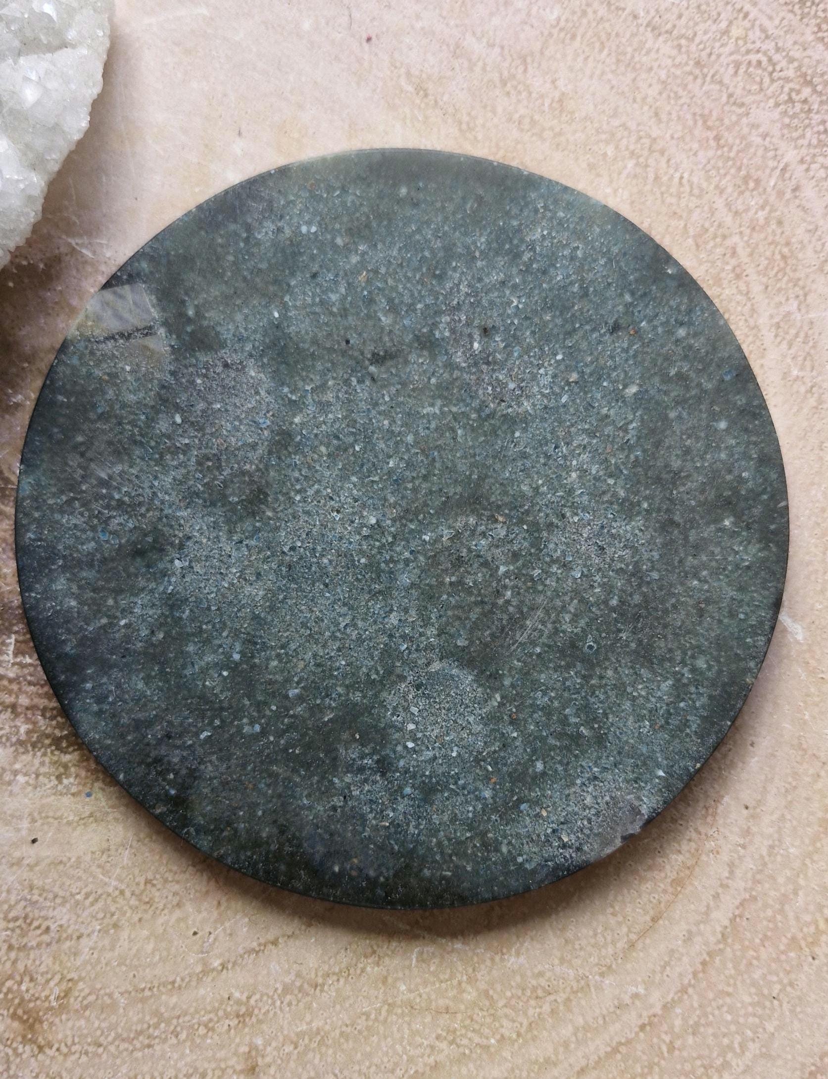 Smooth Labradorite round table cup coasters