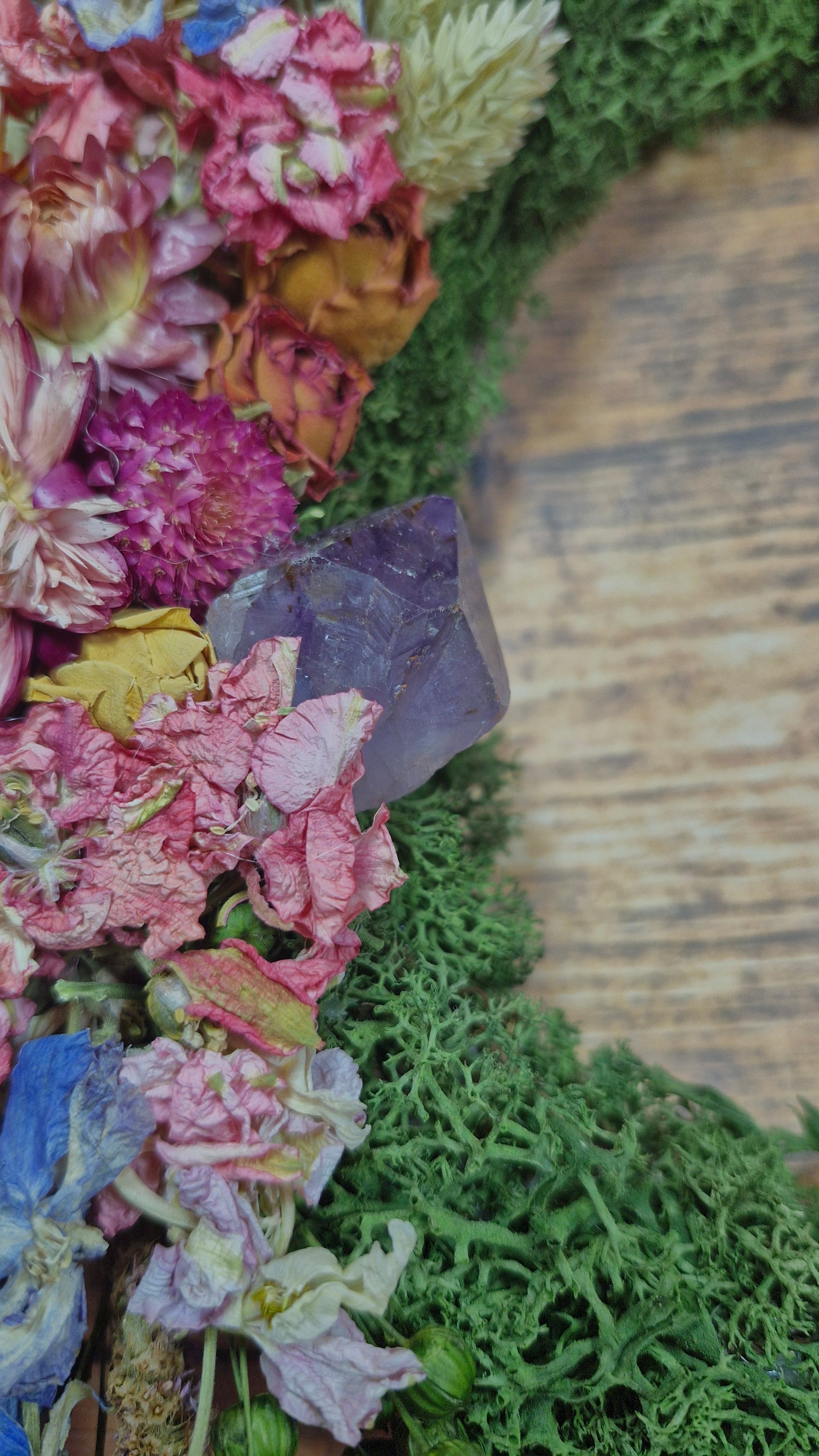 Amethyst Cottagecore Floral Wreath.