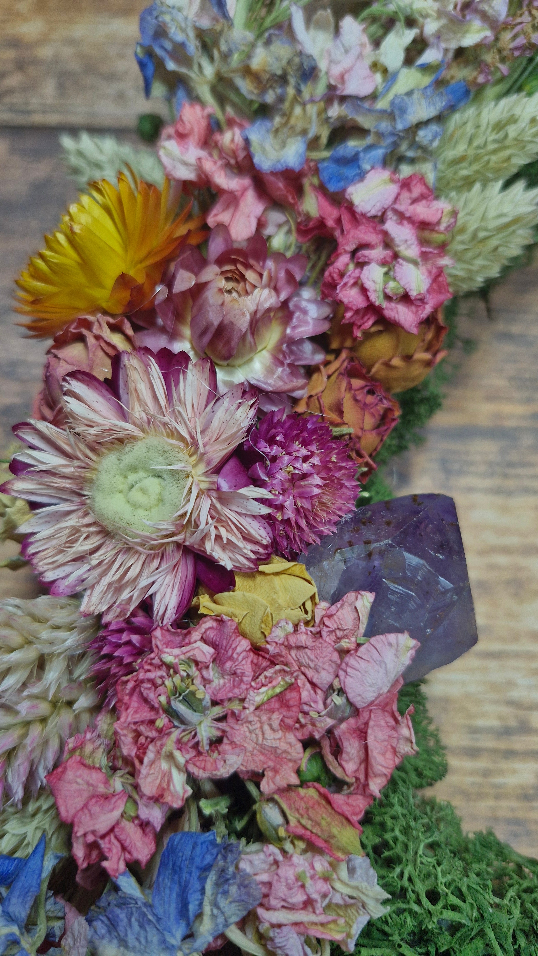 Amethyst Cottagecore Floral Wreath.